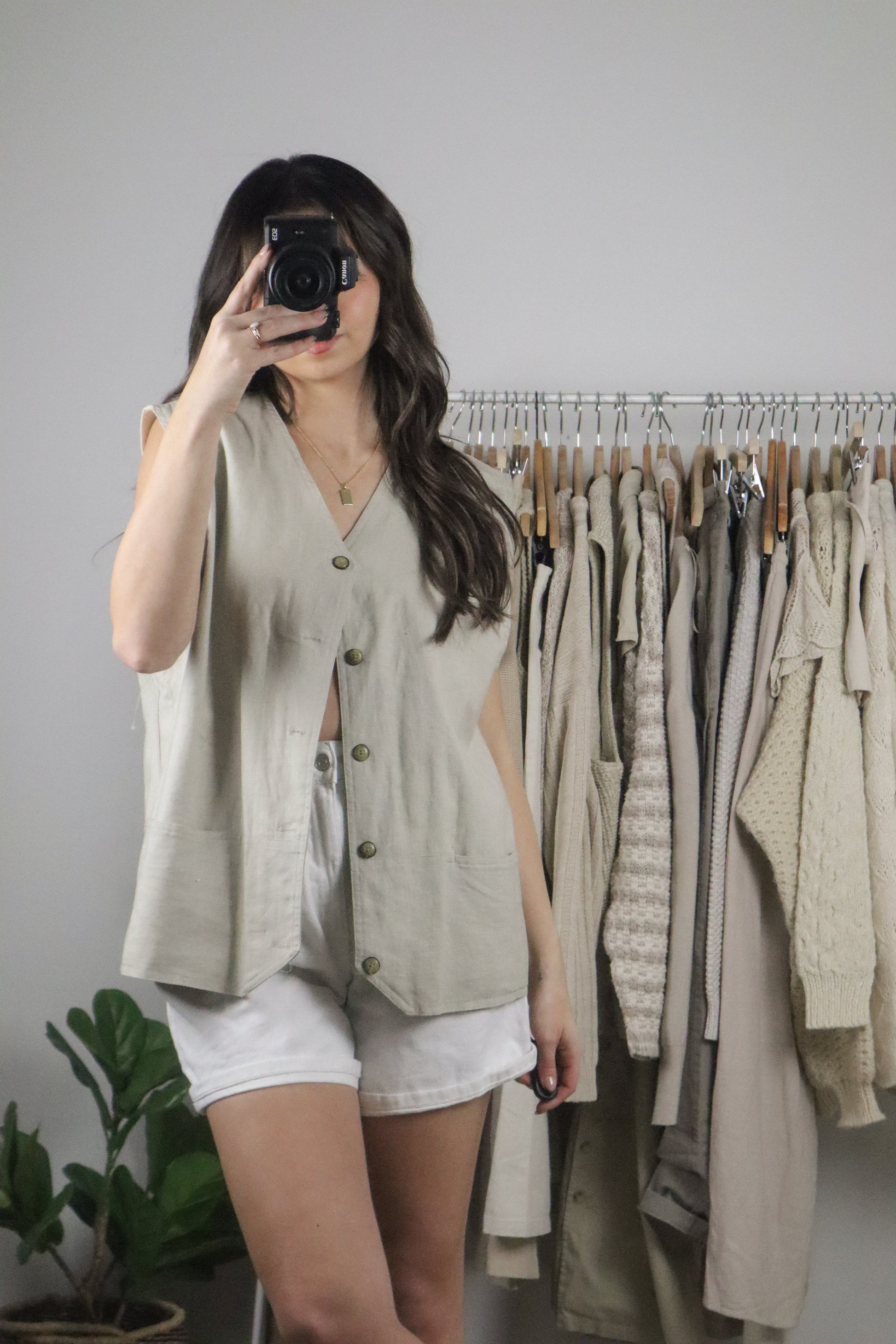 Vintage x Linen Blend Vest (L/XL)