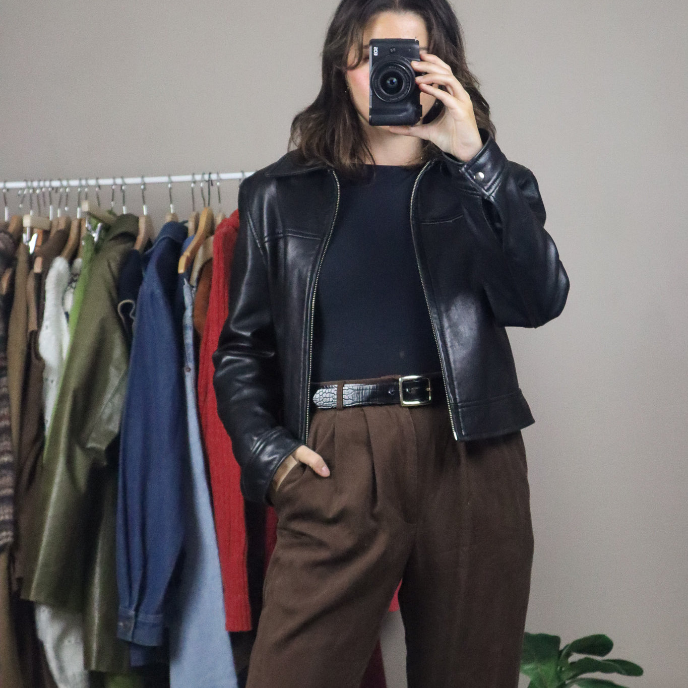 Made in Canada x Vintage x Cropped Leather Jacket (XS)
