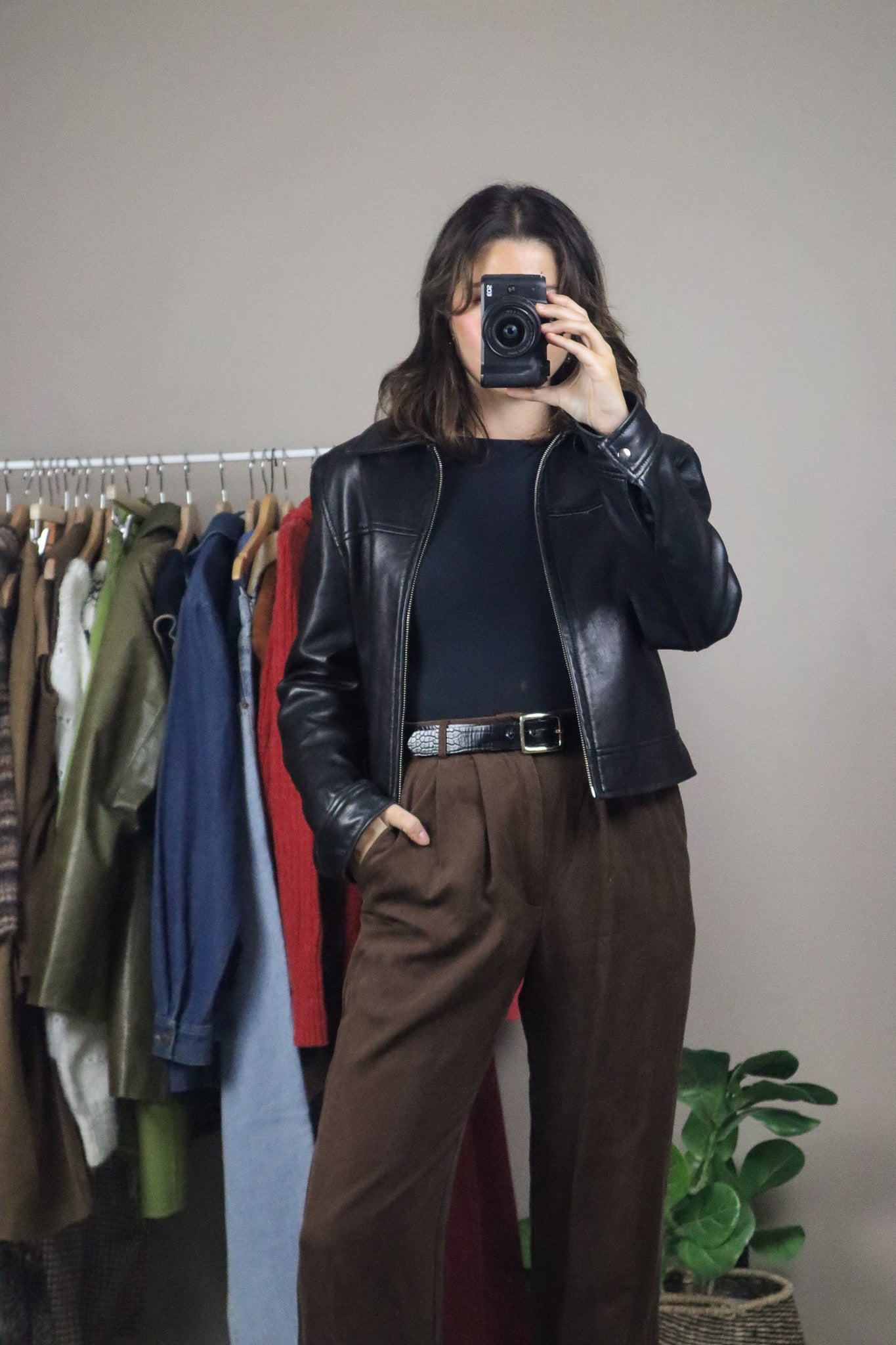 Made in Canada x Vintage x Cropped Leather Jacket (XS)