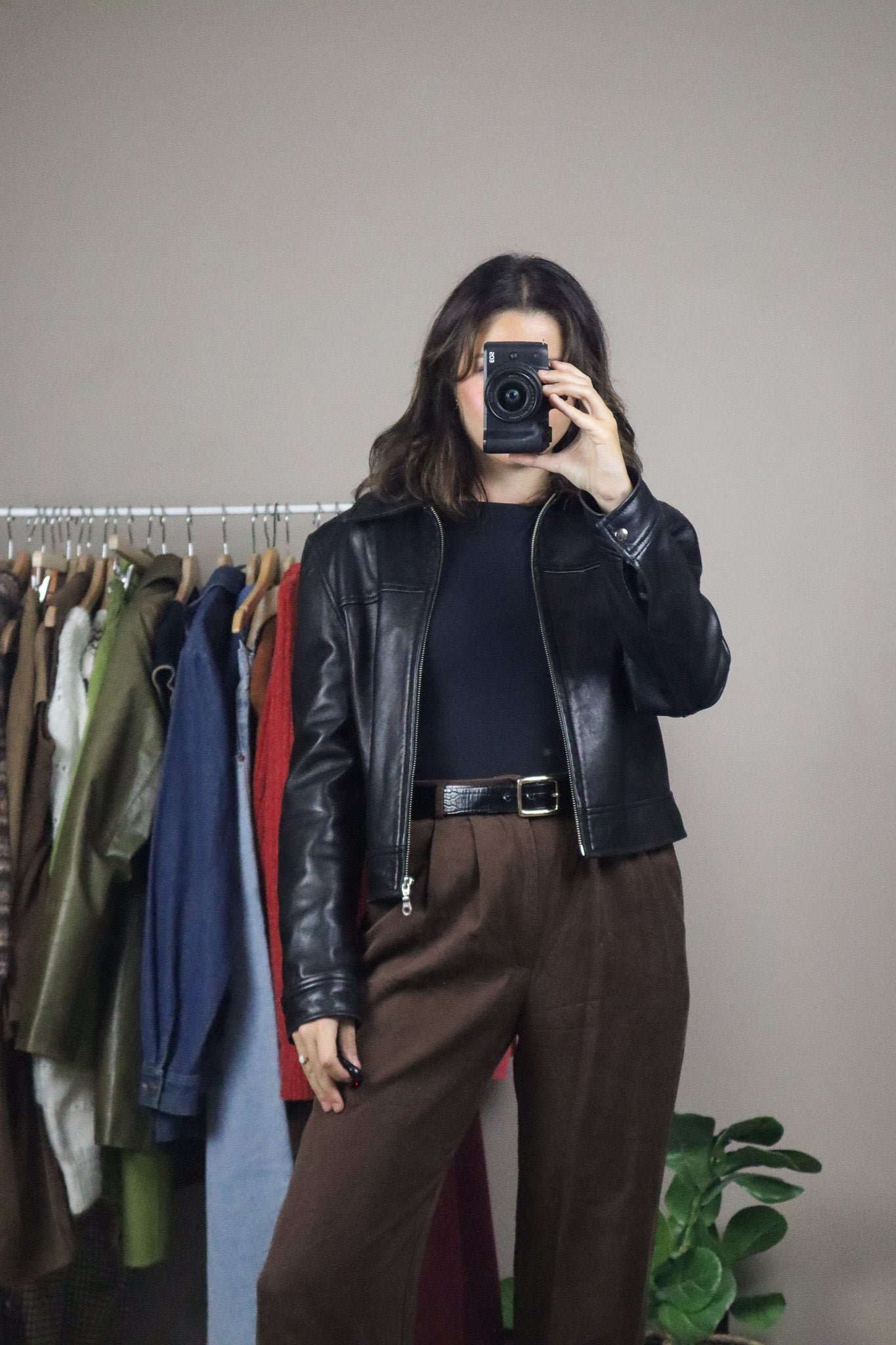 Made in Canada x Vintage x Cropped Leather Jacket (XS)