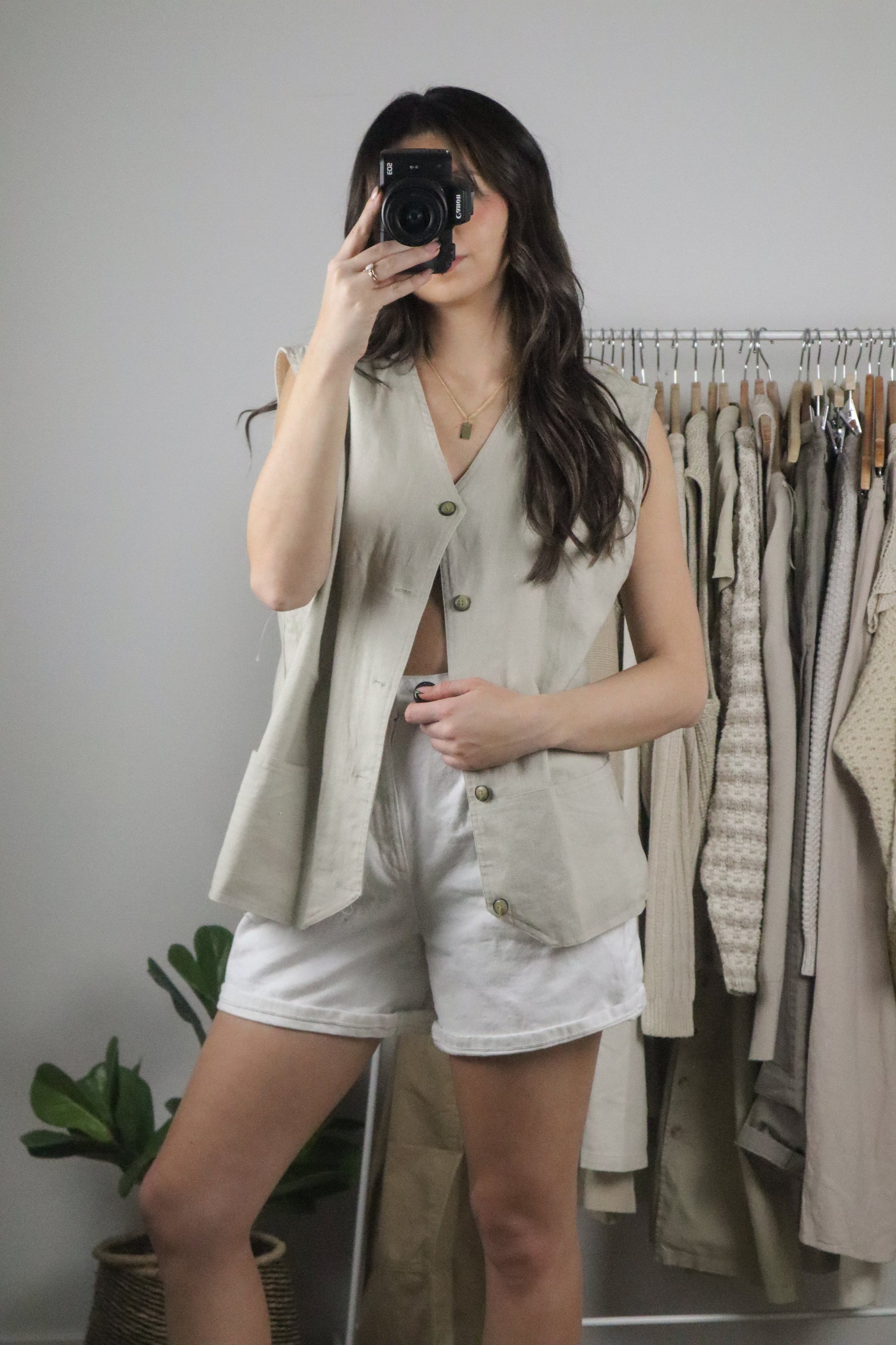 Vintage x Linen Blend Vest (L/XL)