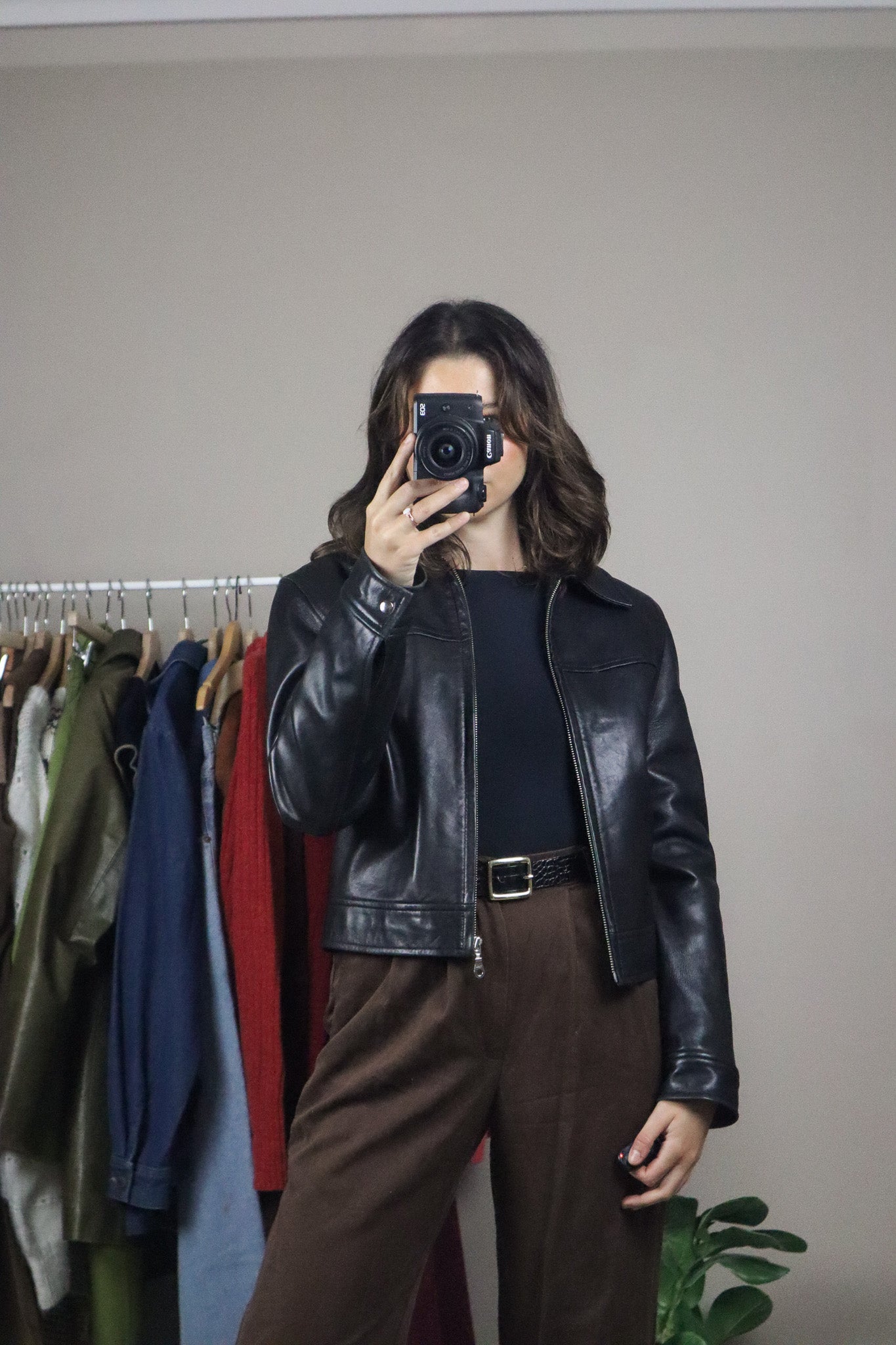 Made in Canada x Vintage x Cropped Leather Jacket (XS)