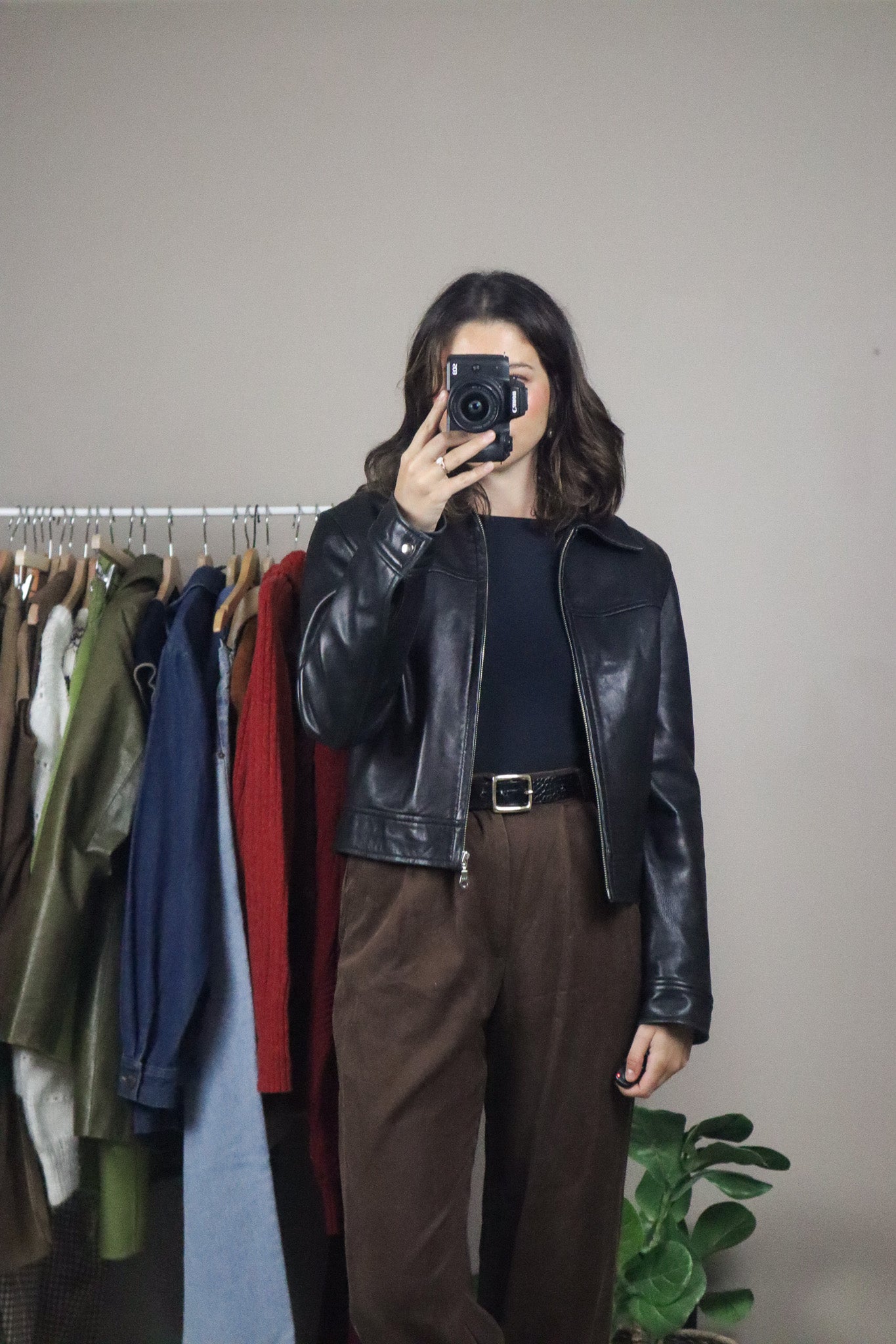 Made in Canada x Vintage x Cropped Leather Jacket (XS)