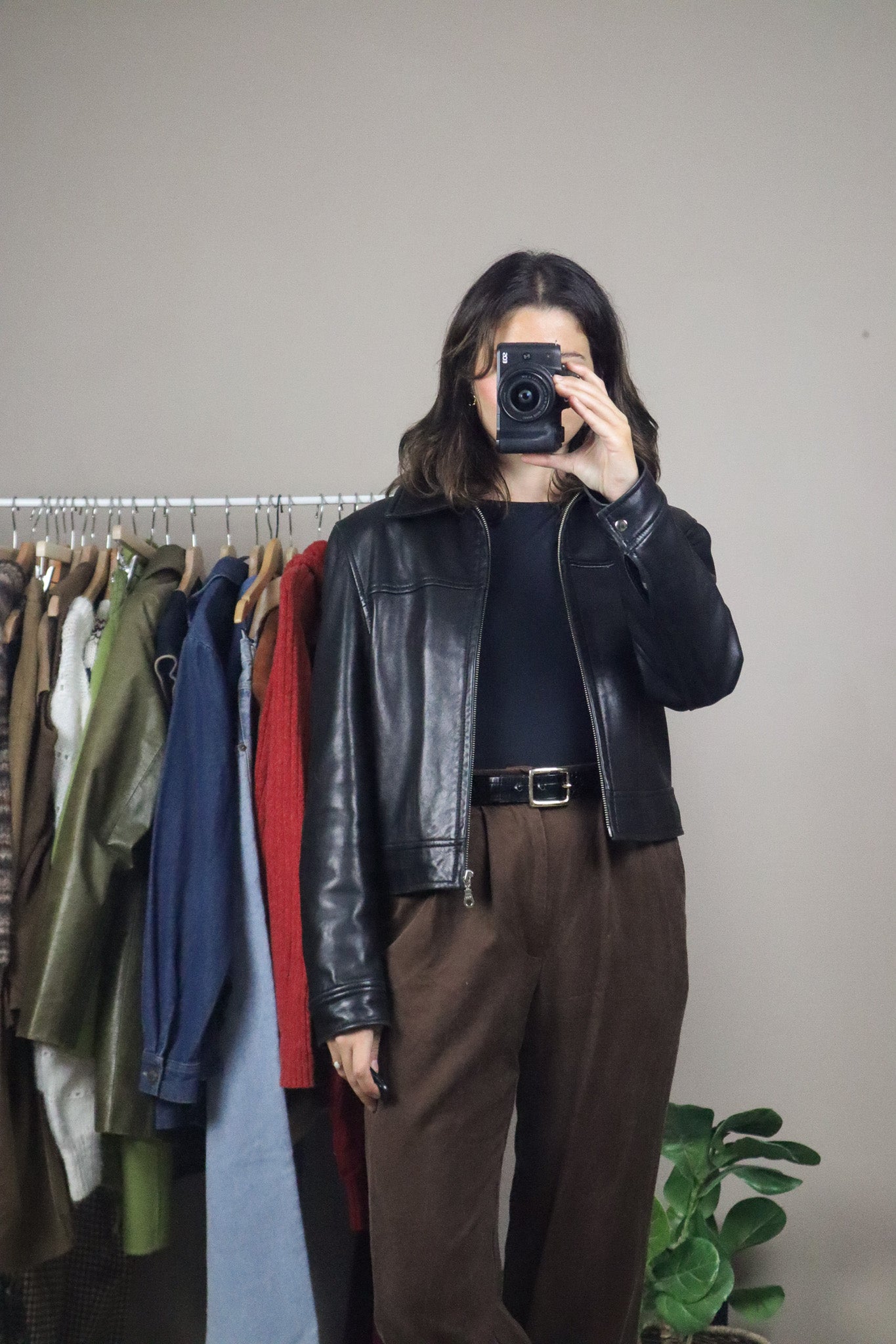 Made in Canada x Vintage x Cropped Leather Jacket (XS)