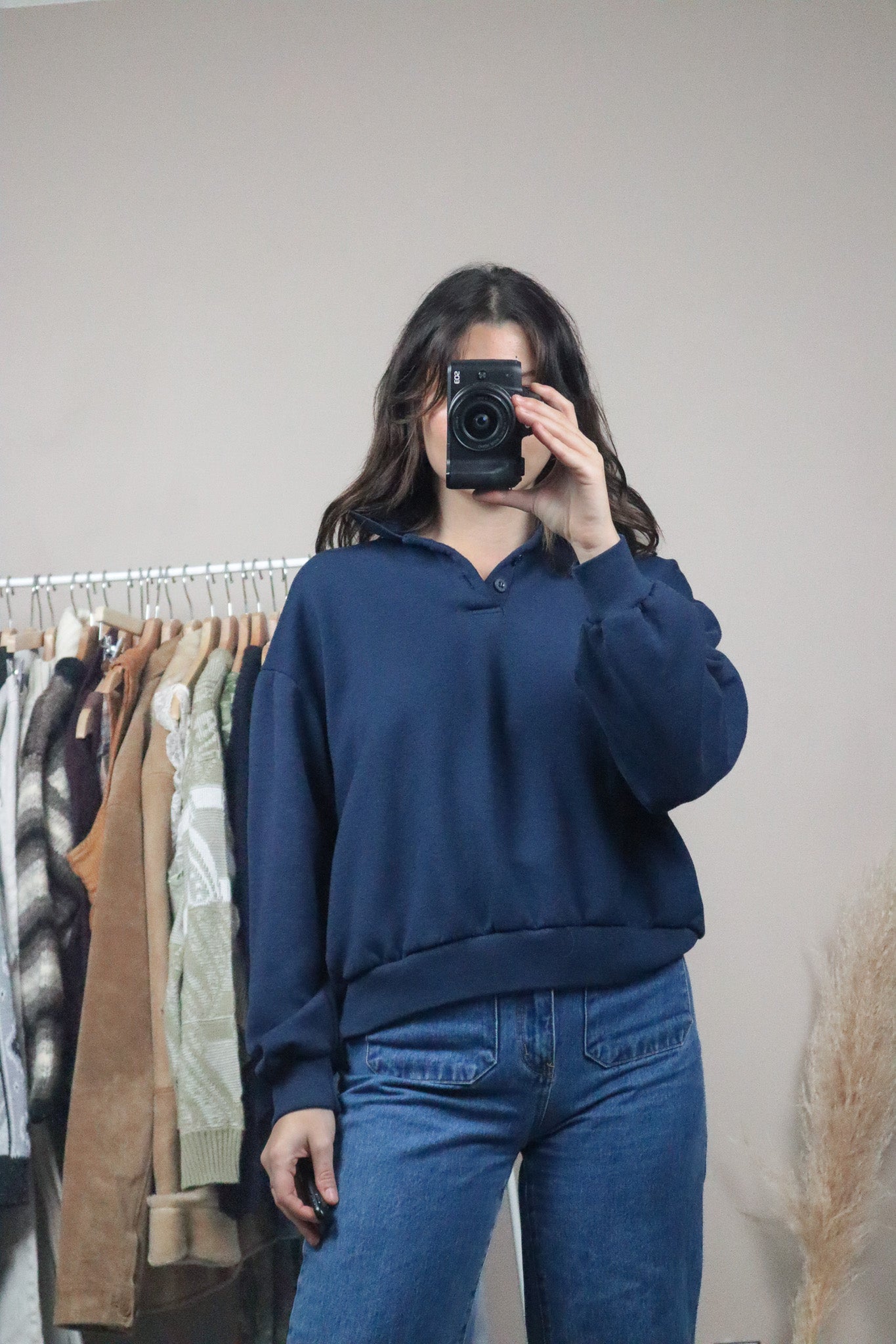 Vintage x Collared Cropped Sweatershirt (S/M)