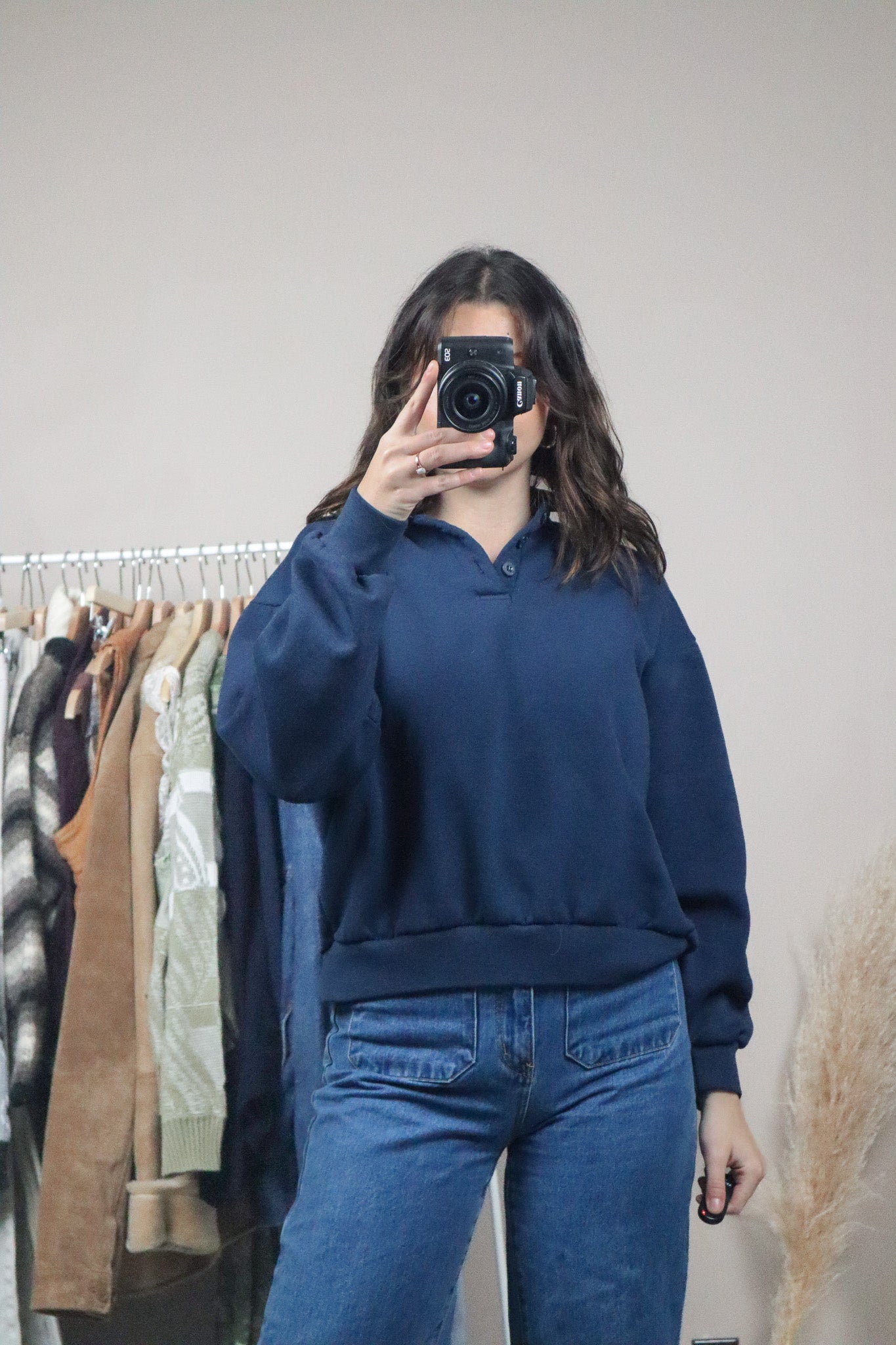 Vintage x Collared Cropped Sweatershirt (S/M)