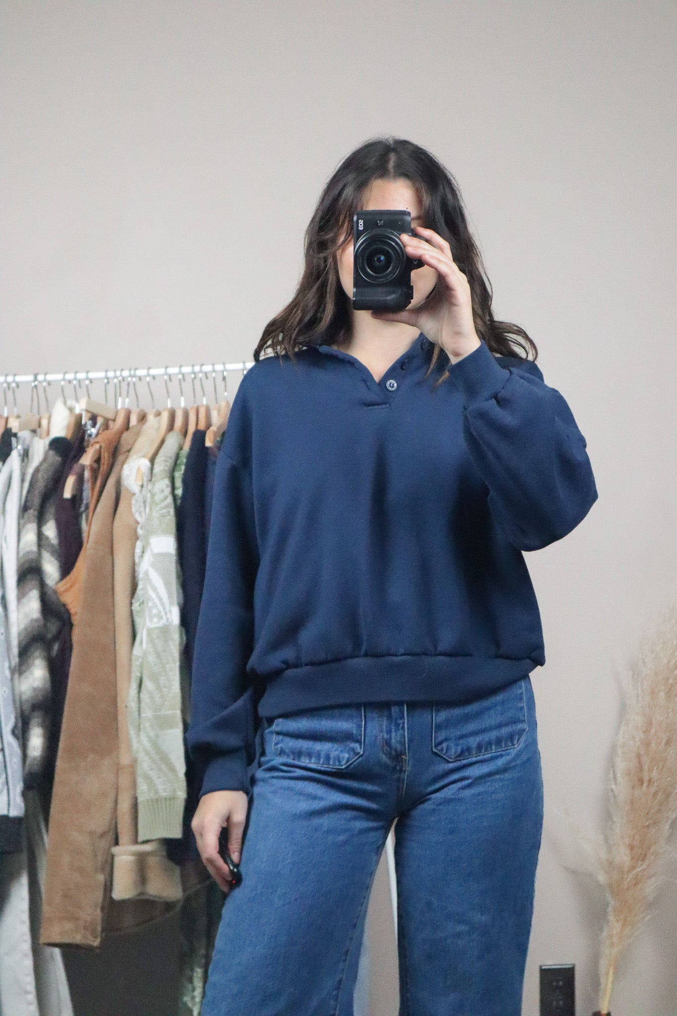 Vintage x Collared Cropped Sweatershirt (S/M)