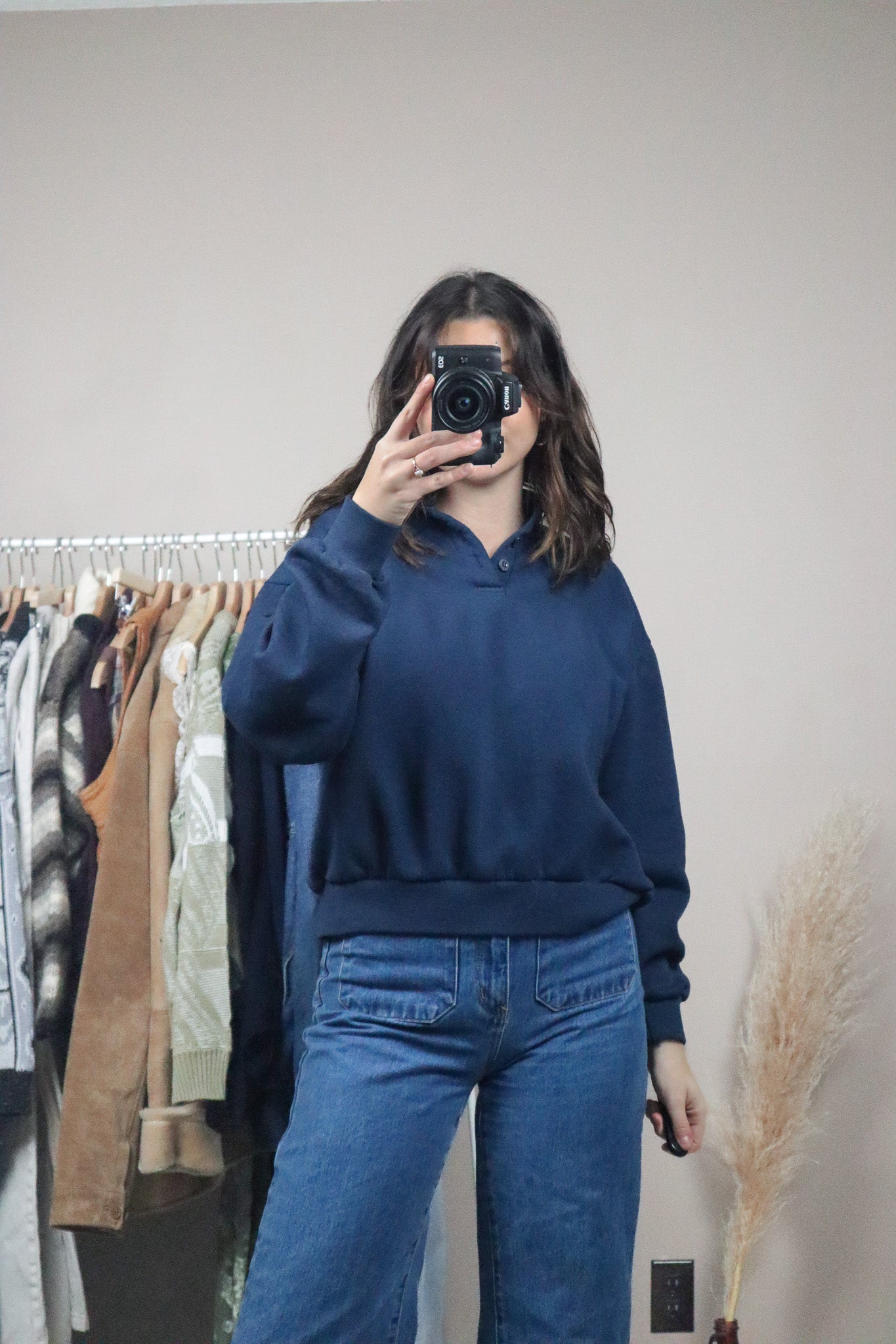 Vintage x Collared Cropped Sweatershirt (S/M)