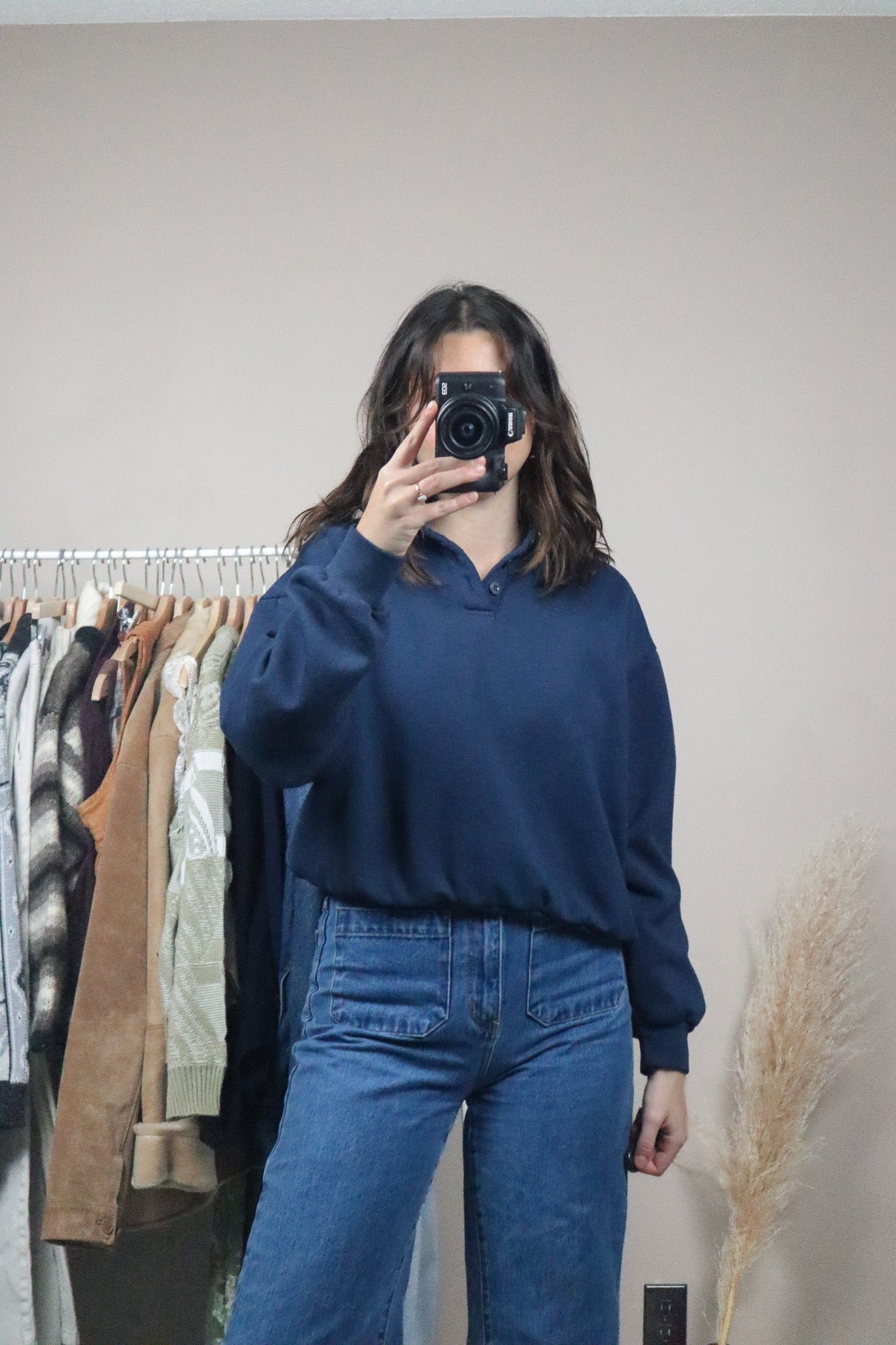 Vintage x Collared Cropped Sweatershirt (S/M)