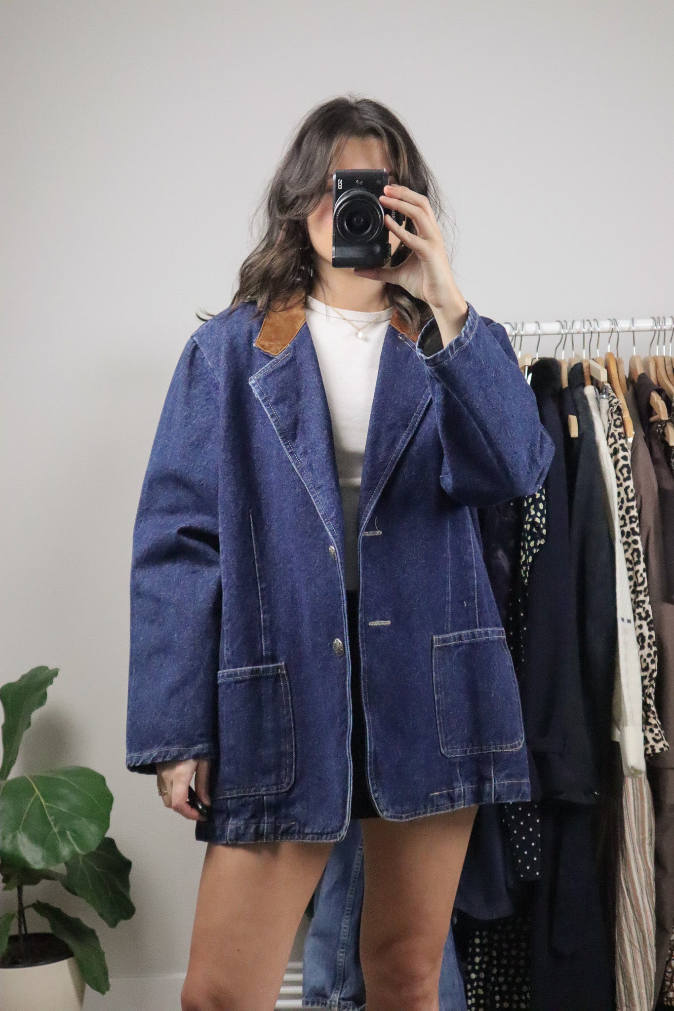 Made in USA x Vintage x Denim/Faux Suede Jacket (L)