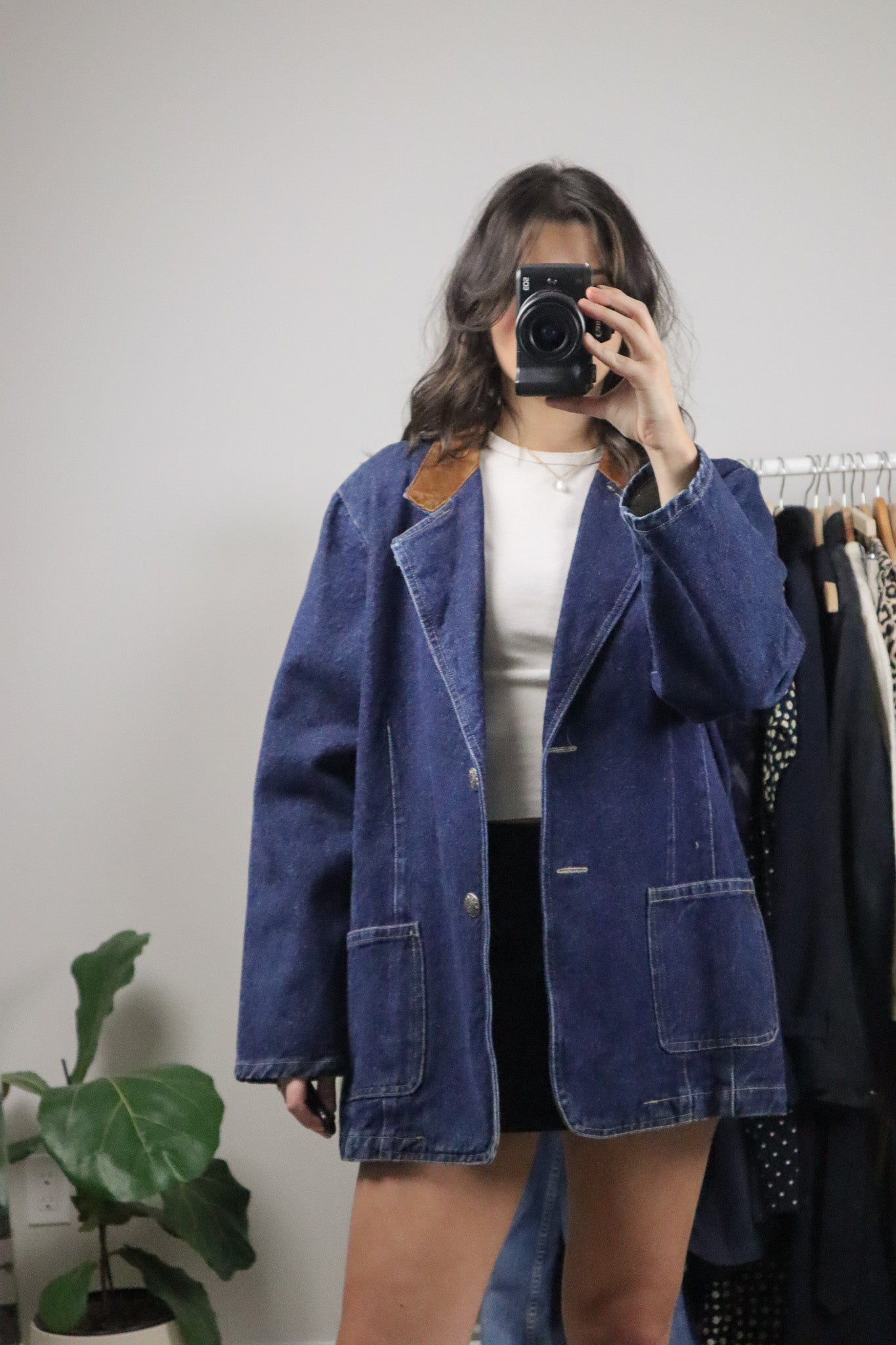 Made in USA x Vintage x Denim/Faux Suede Jacket (L)