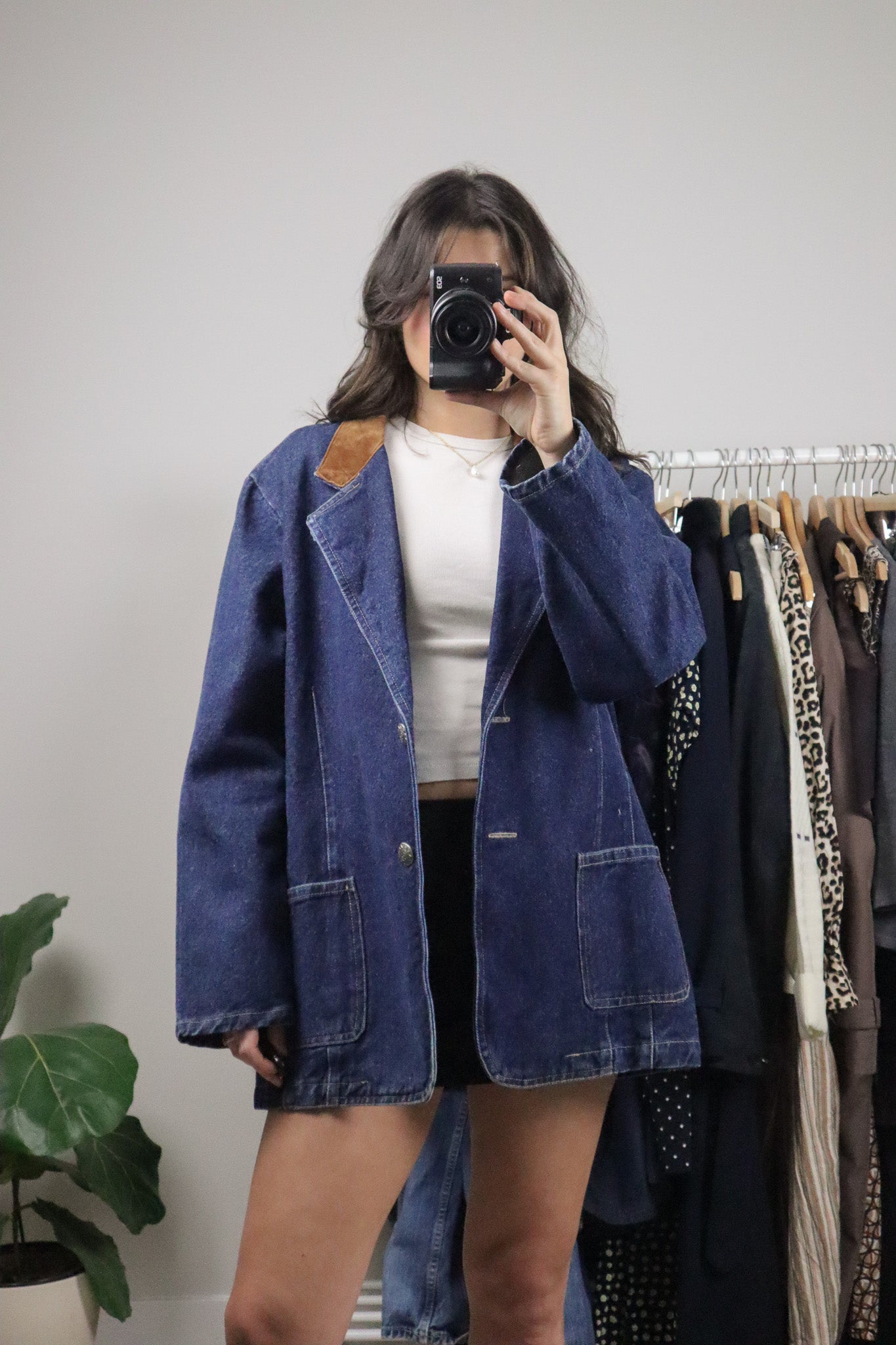 Made in USA x Vintage x Denim/Faux Suede Jacket (L)