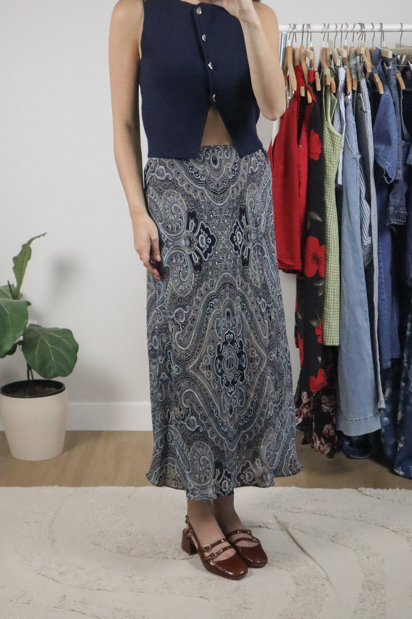 Made in Canada x Vintage x Patterned Maxi Skirt (8/10)