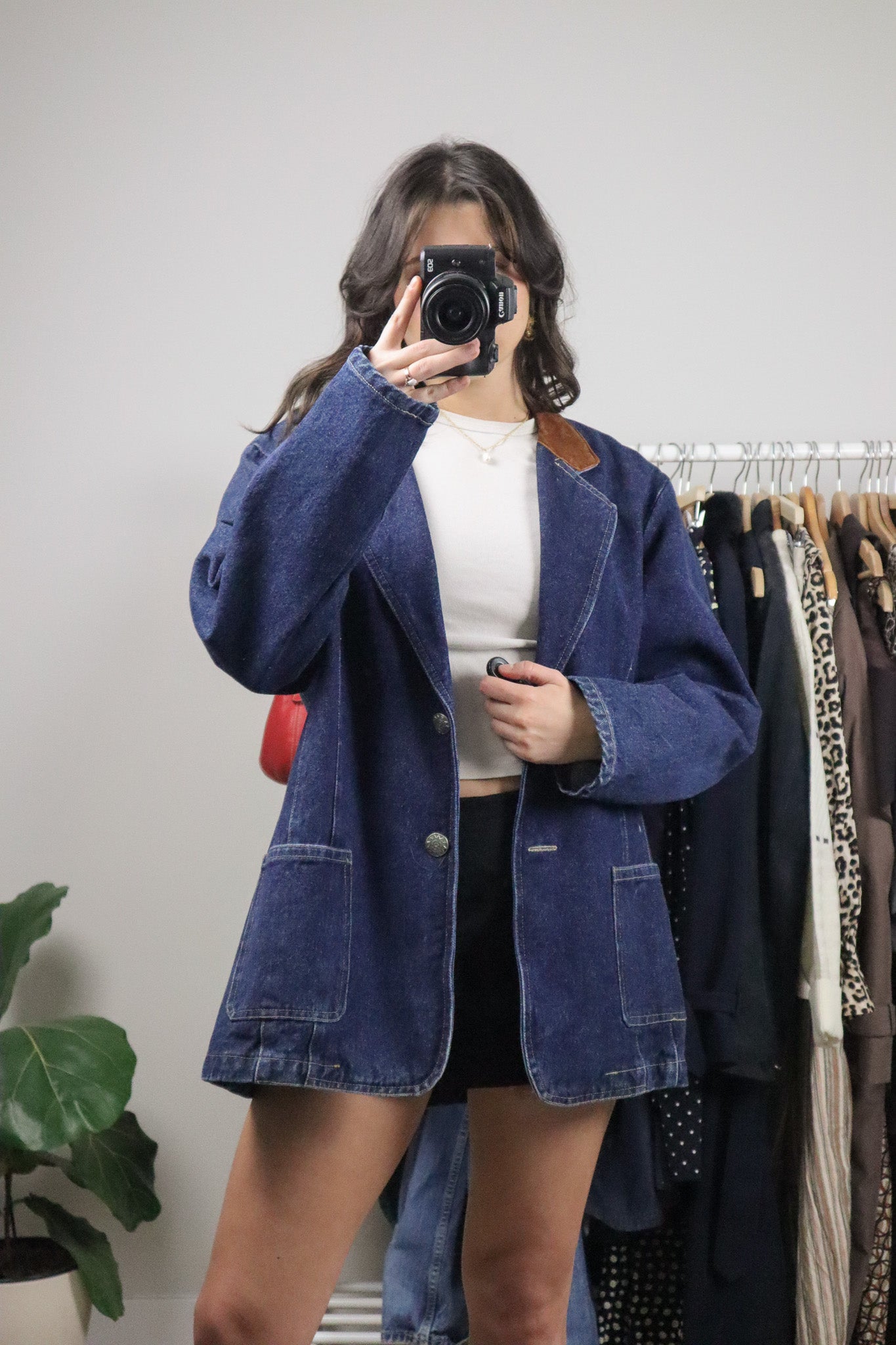 Made in USA x Vintage x Denim/Faux Suede Jacket (L)