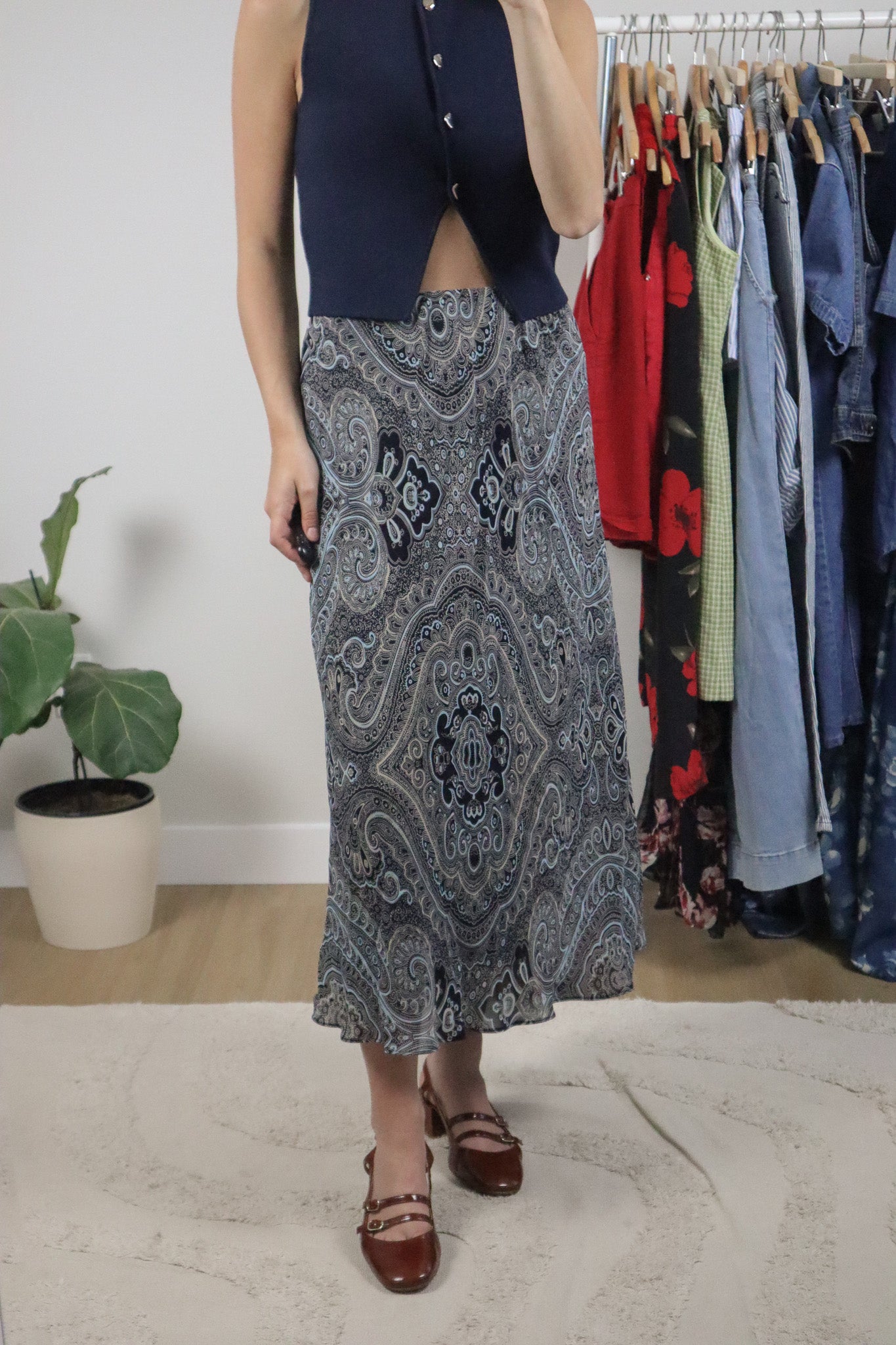Made in Canada x Vintage x Patterned Maxi Skirt (8/10)
