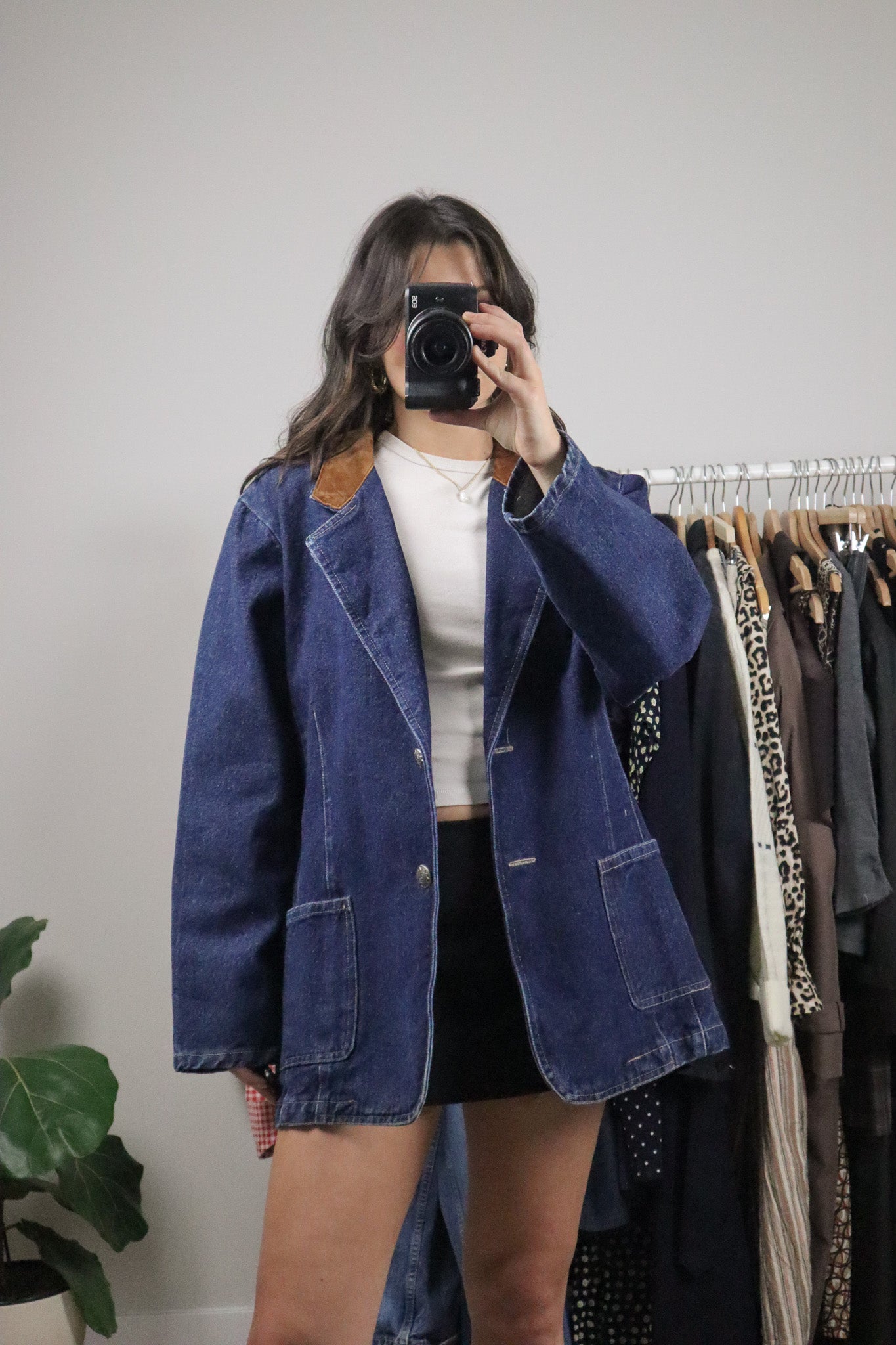 Made in USA x Vintage x Denim/Faux Suede Jacket (L)