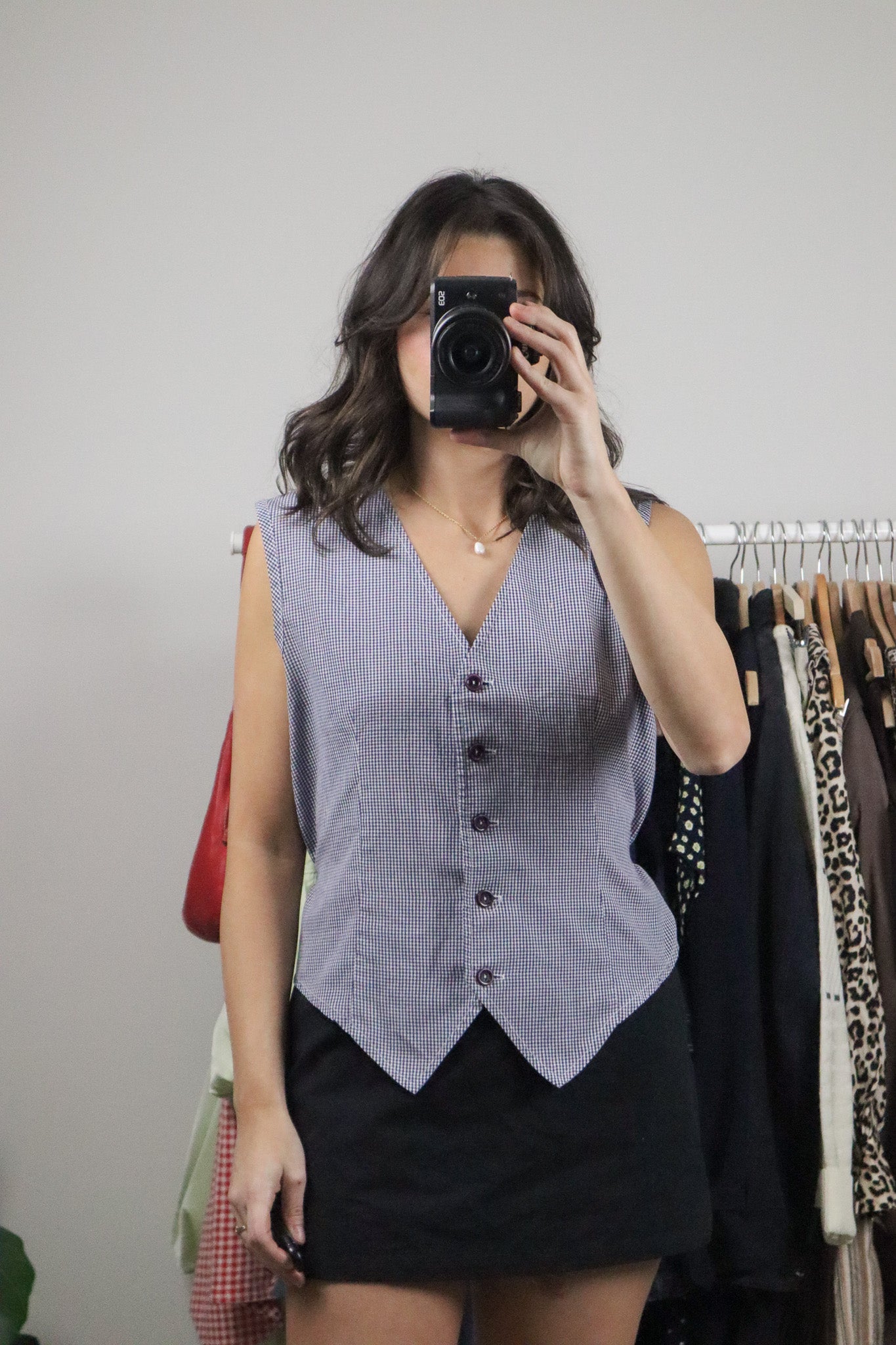 Vintage x Gingham Tie Up Vest (M)