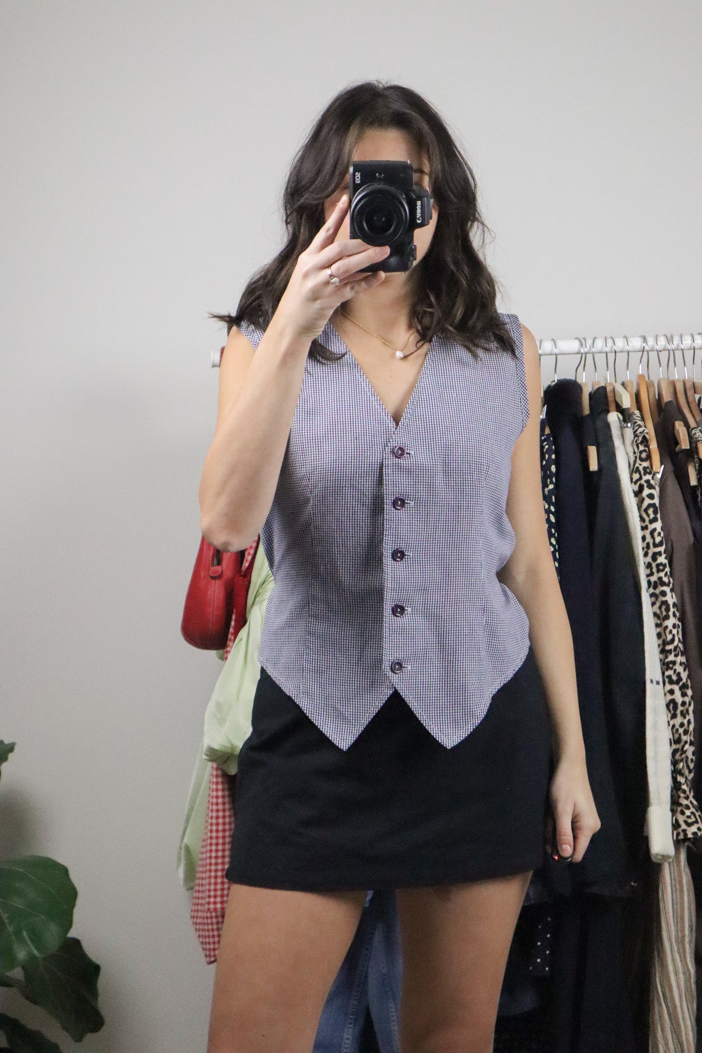 Vintage x Gingham Tie Up Vest (M)