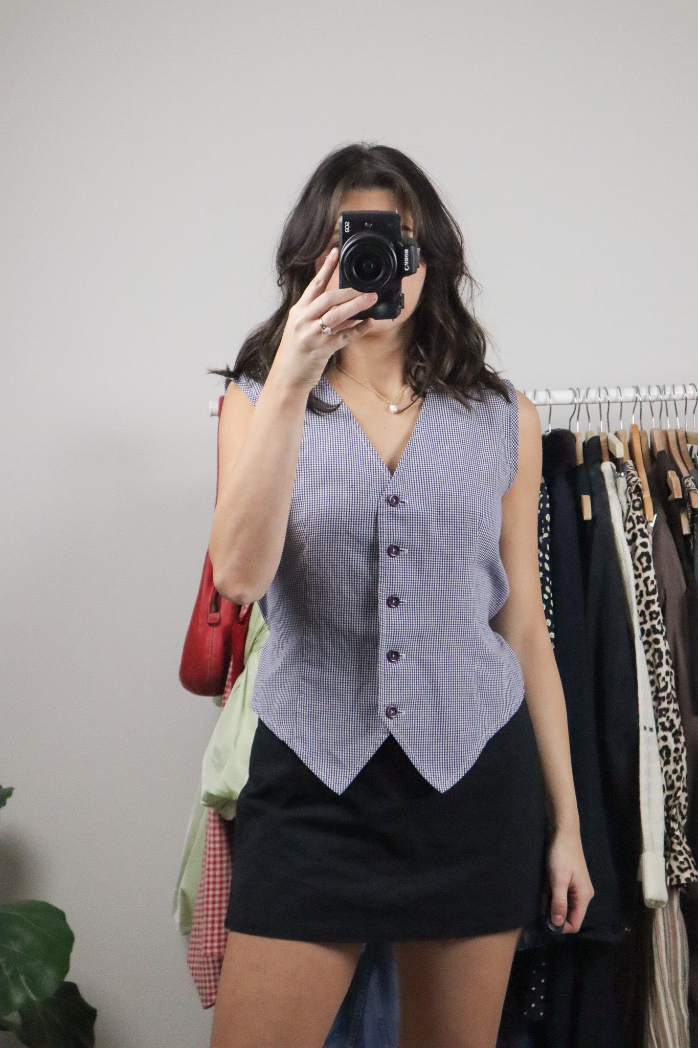 Vintage x Gingham Tie Up Vest (M)