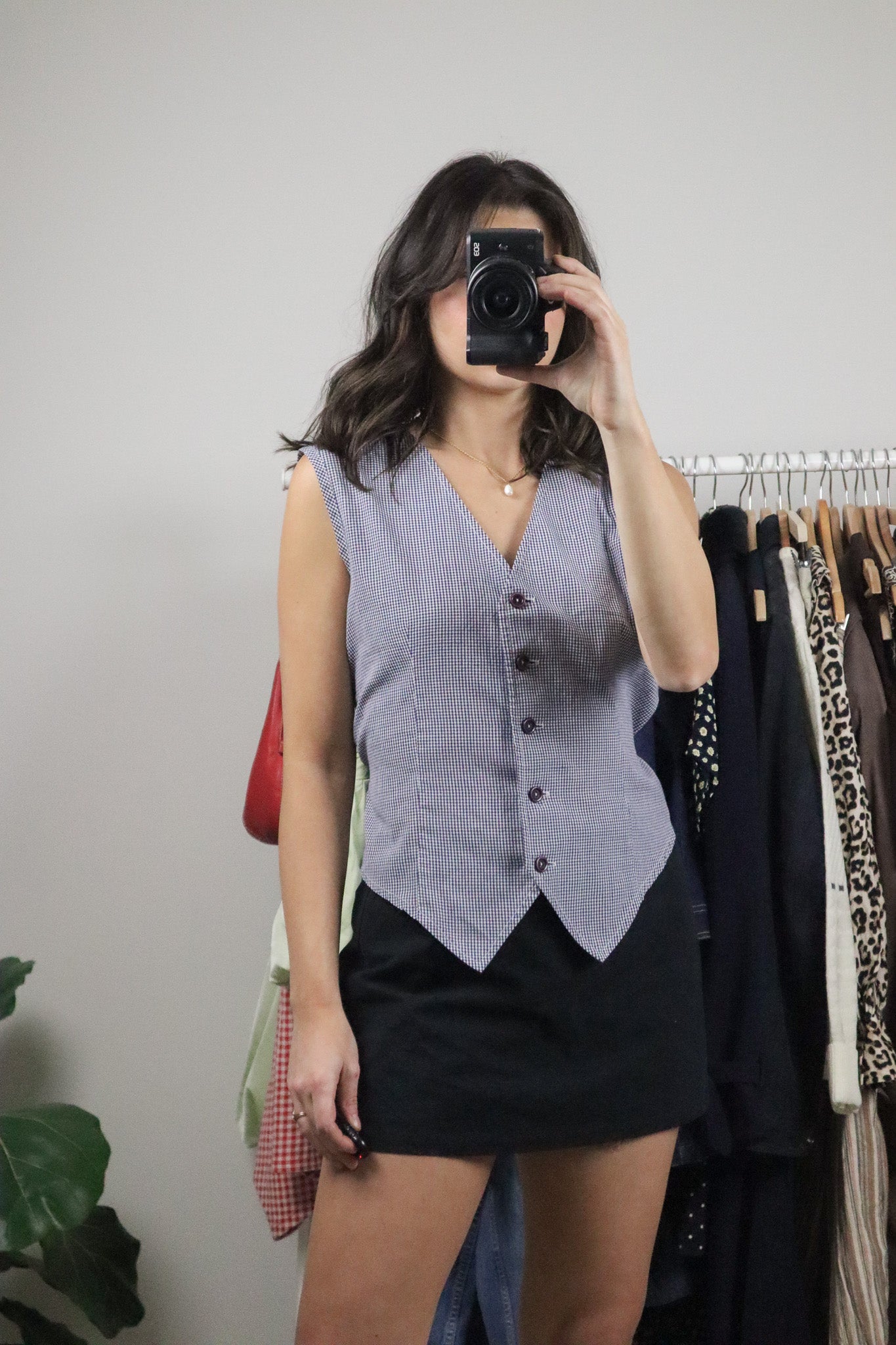 Vintage x Gingham Tie Up Vest (M)