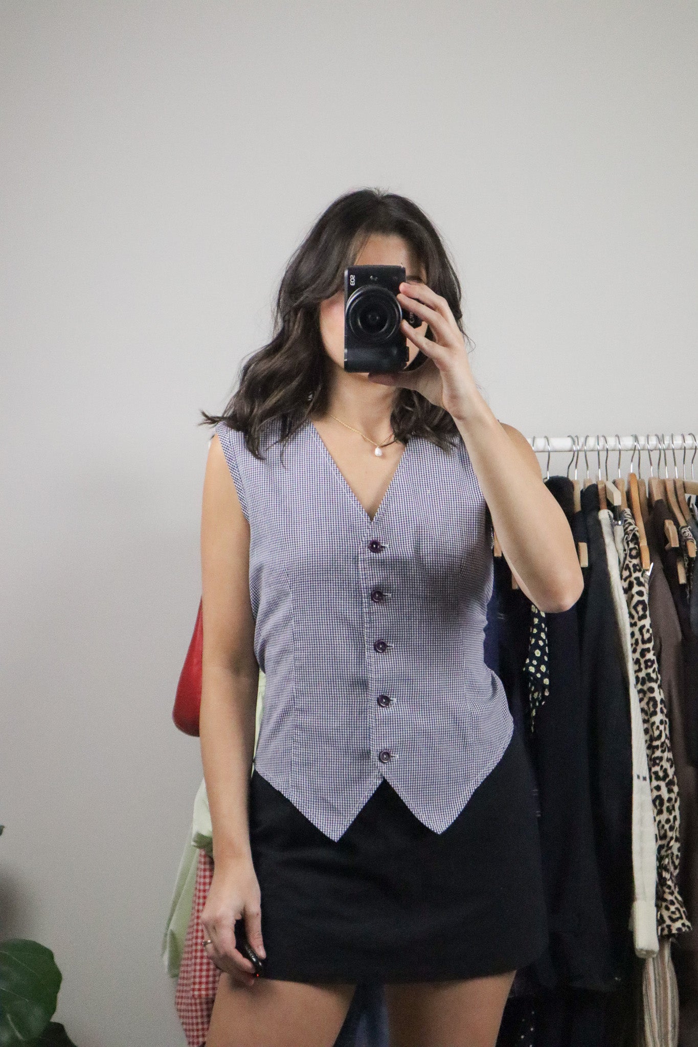 Vintage x Gingham Tie Up Vest (M)