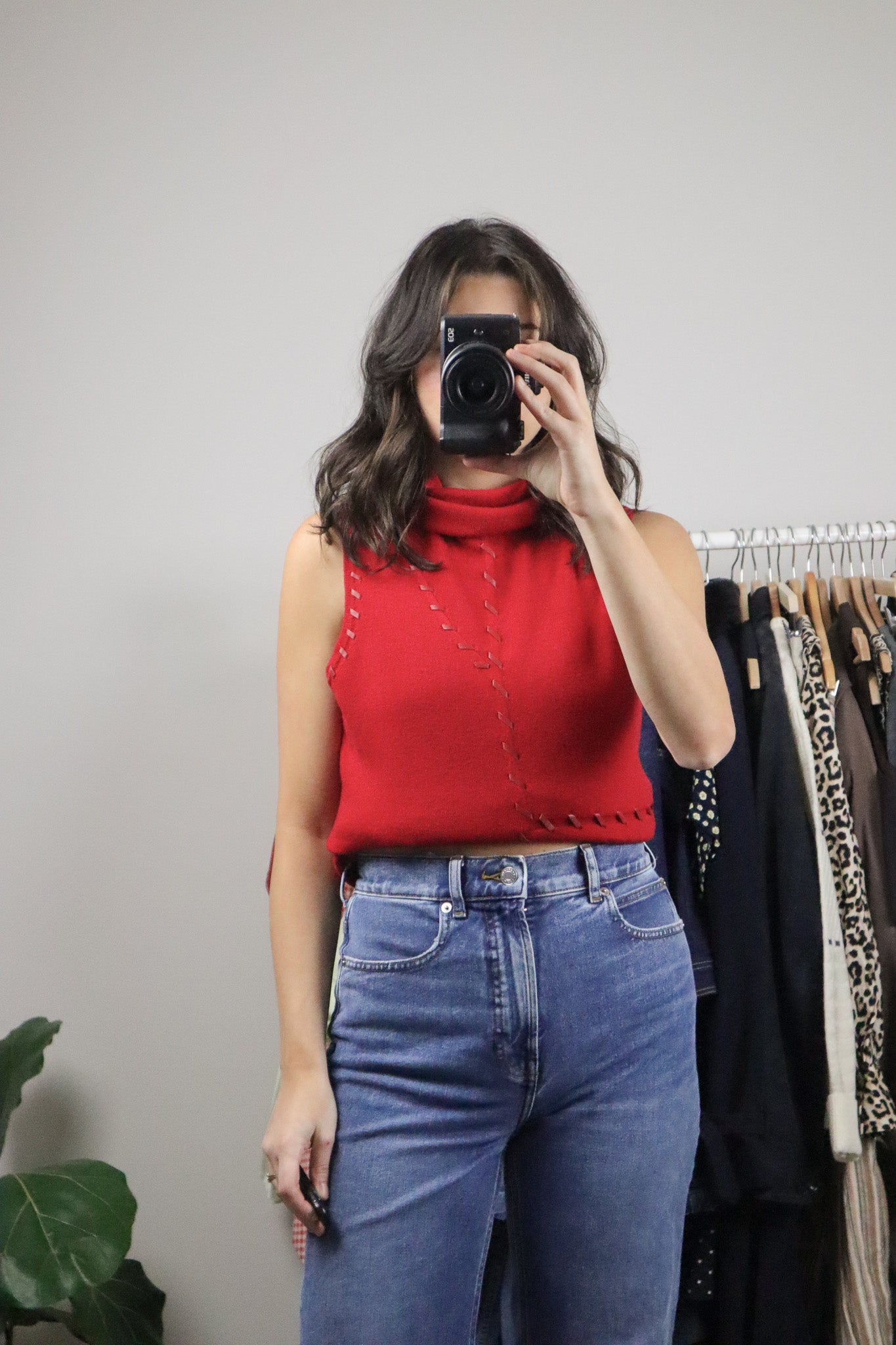 Vintage x Cashmere Stitched Turtleneck Tank (S/M)