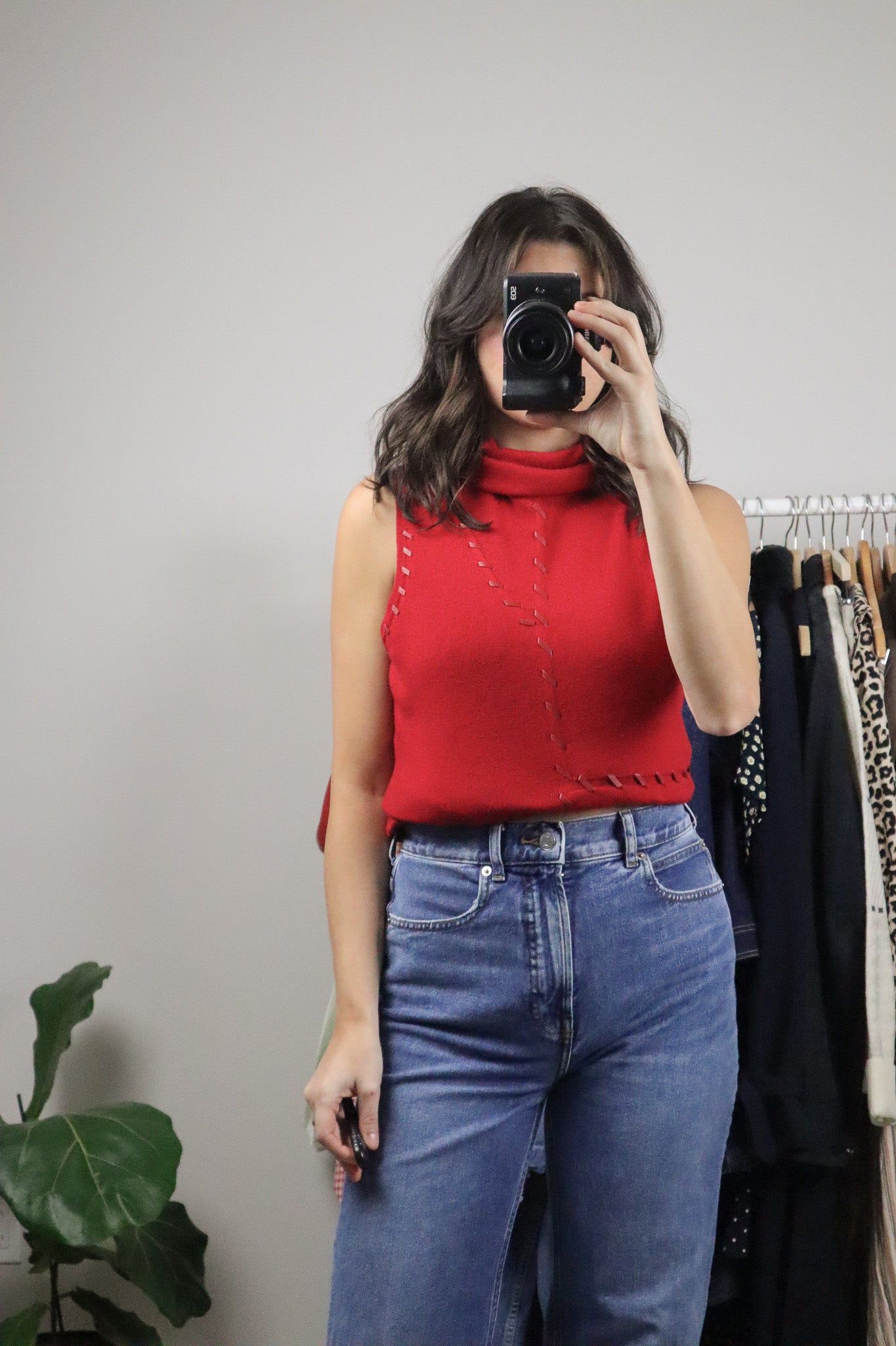 Vintage x Cashmere Stitched Turtleneck Tank (S/M)