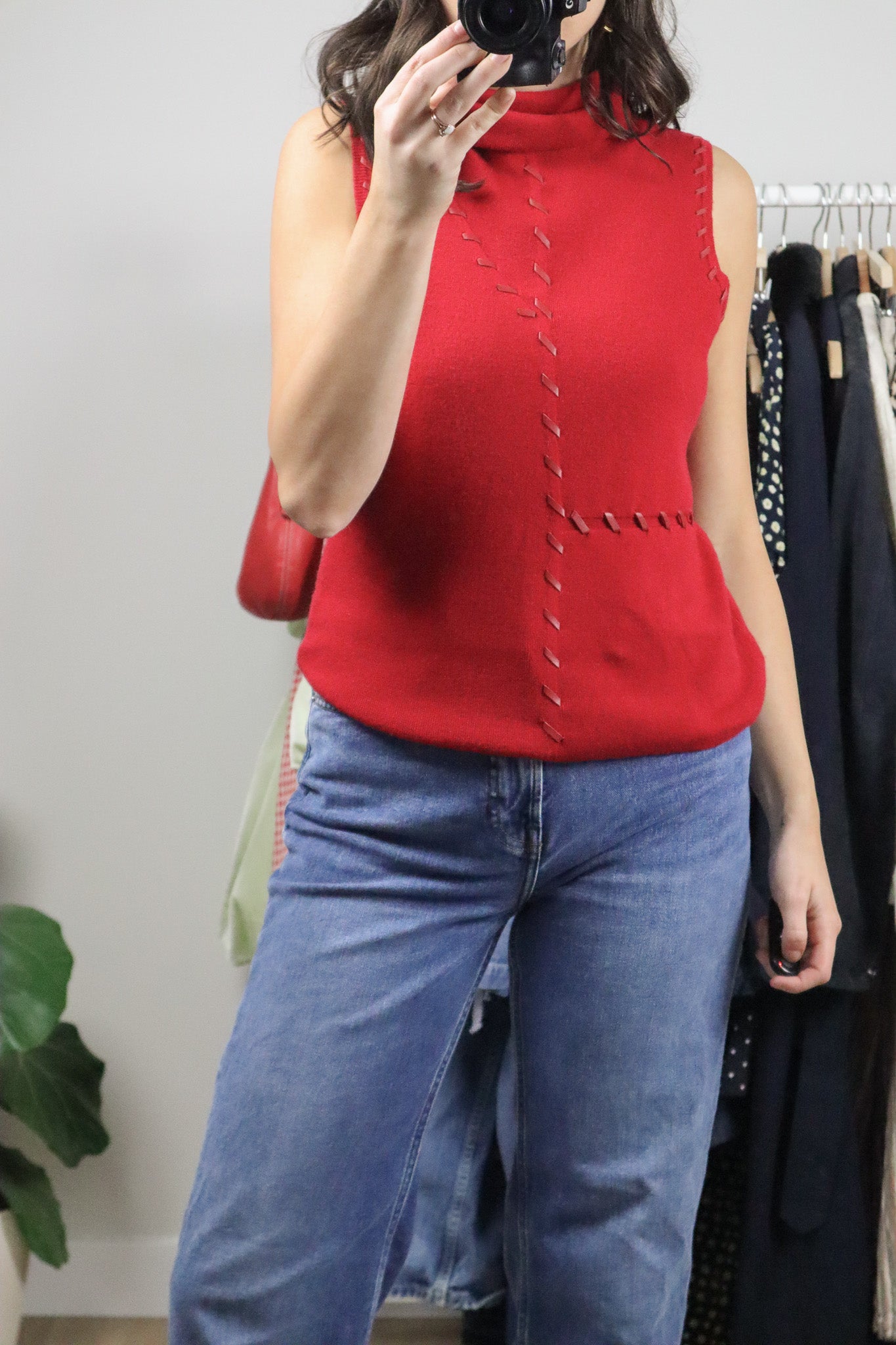 Vintage x Cashmere Stitched Turtleneck Tank (S/M)