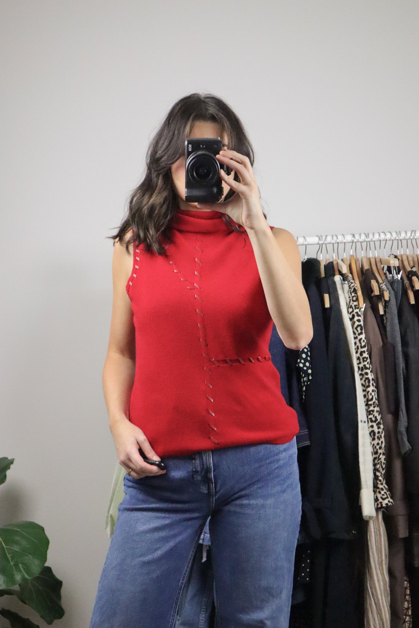 Vintage x Cashmere Stitched Turtleneck Tank (S/M)