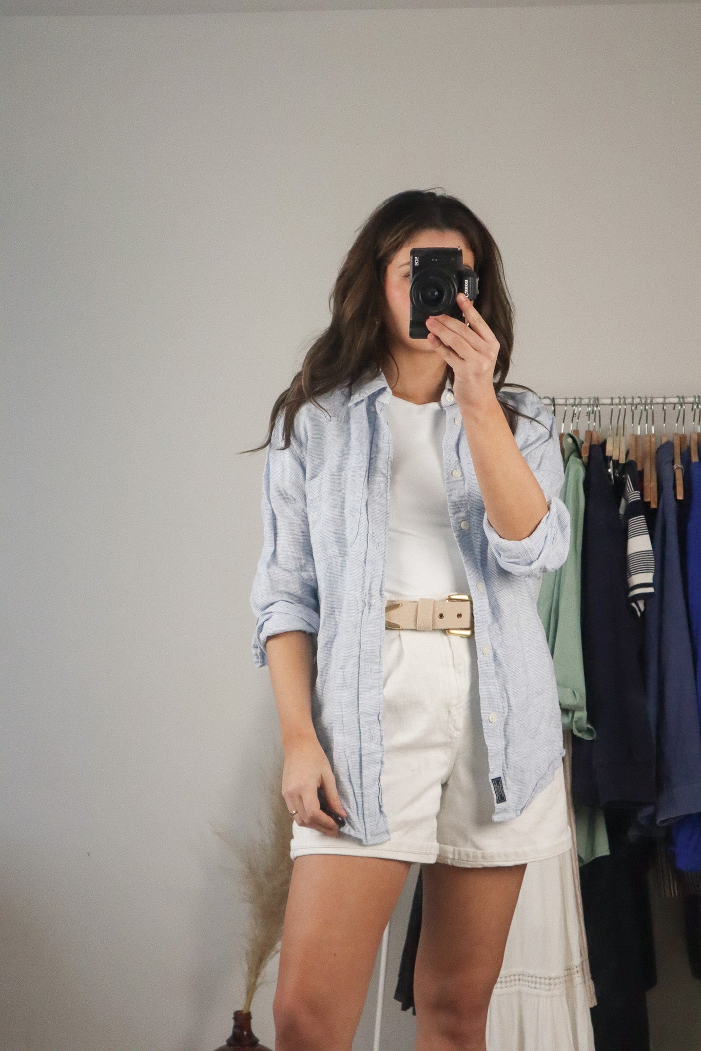 Modern x Linen Striped Button Up (M)
