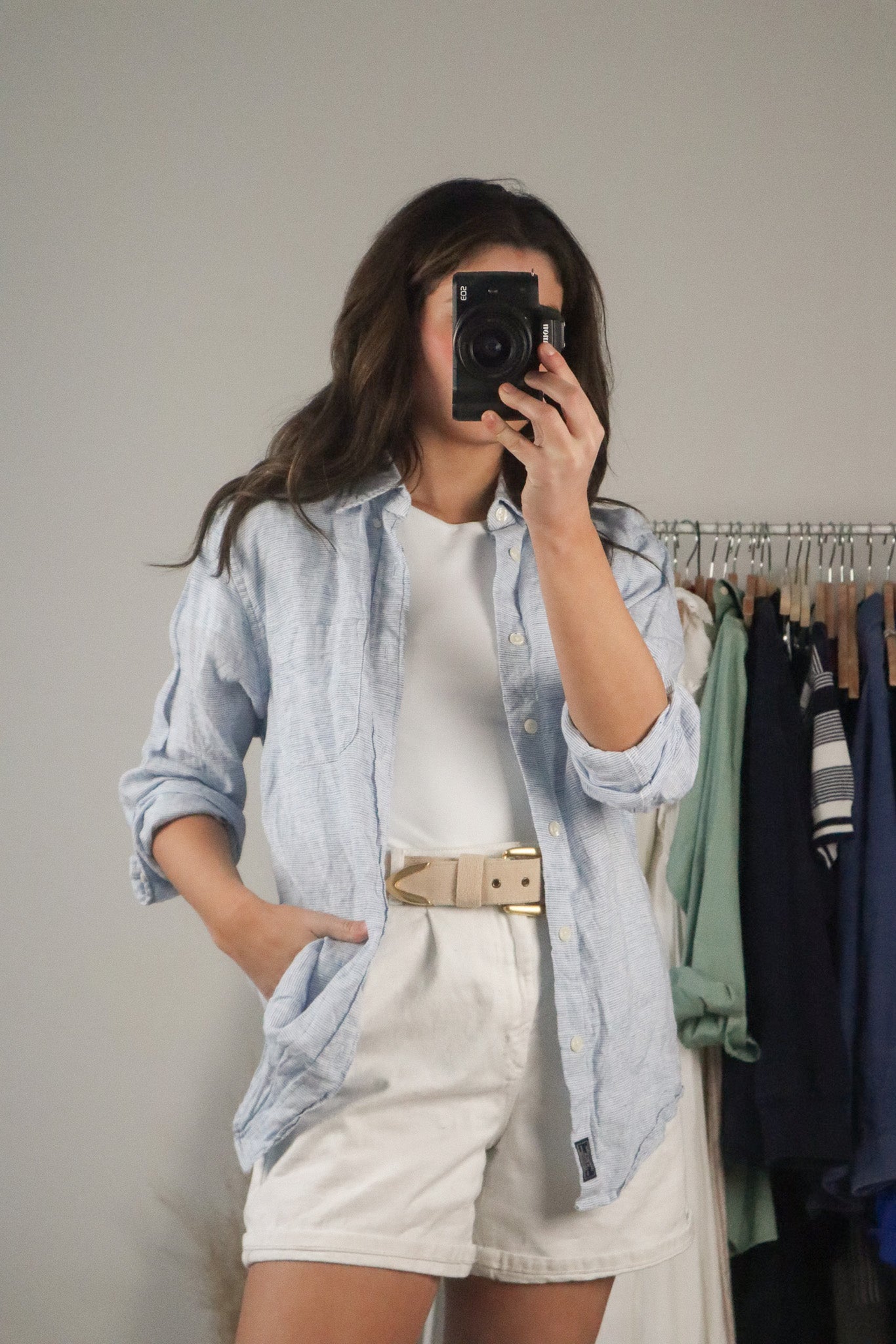 Modern x Linen Striped Button Up (M)