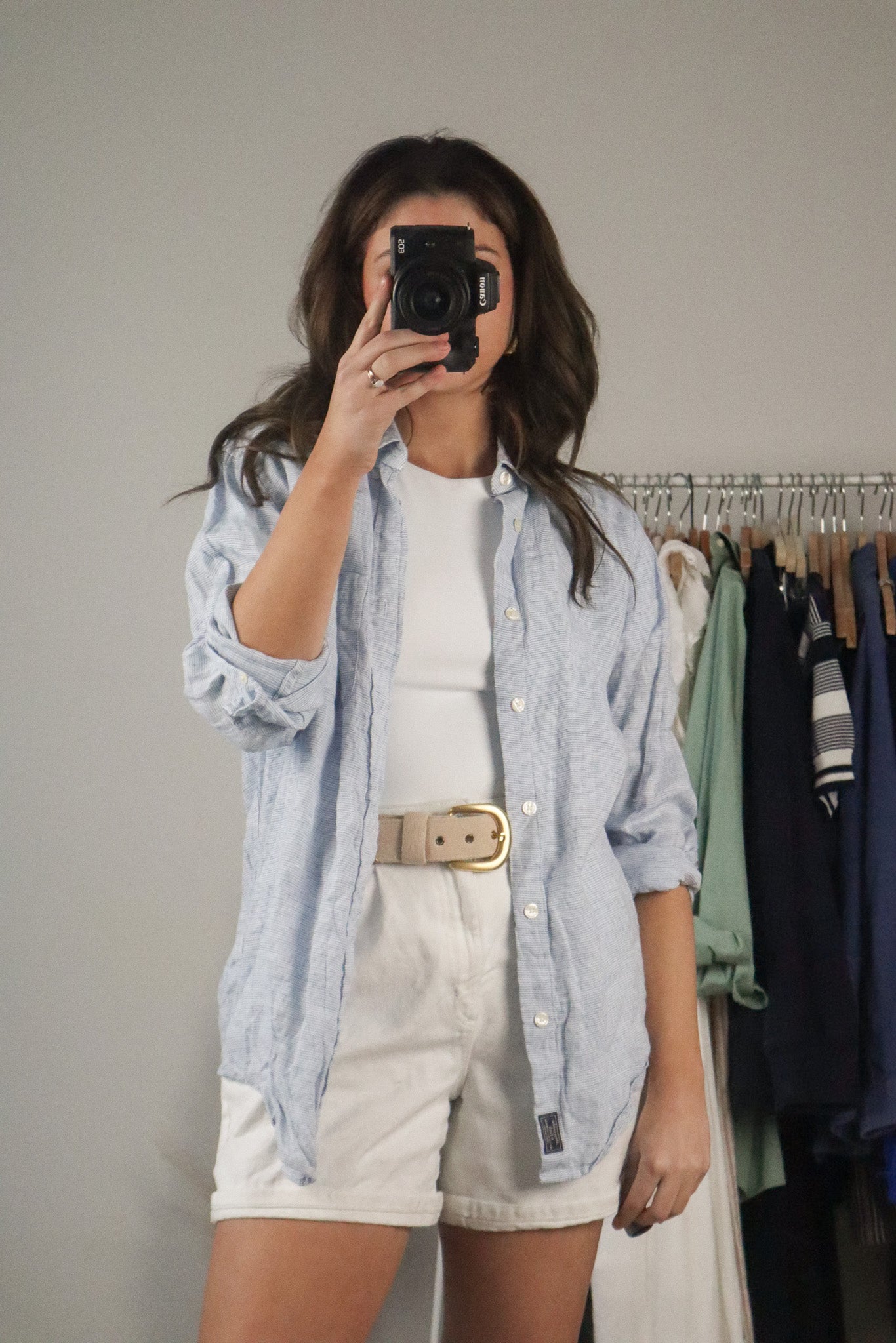 Modern x Linen Striped Button Up (M)