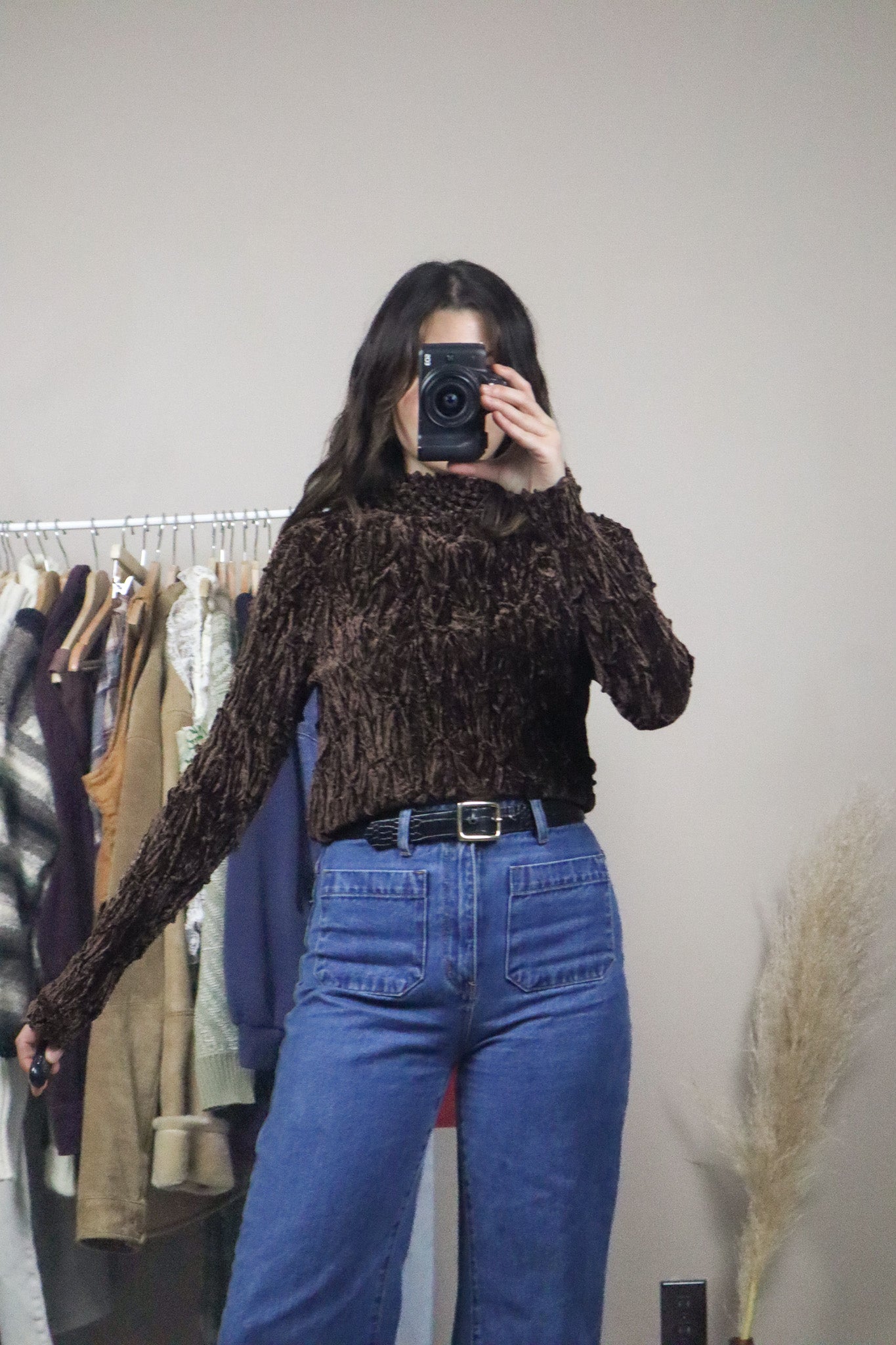 Velvet x Mock Neck Long-Sleeve (S)