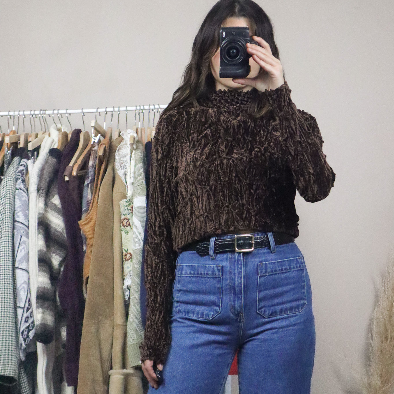 Velvet x Mock Neck Long-Sleeve (S)