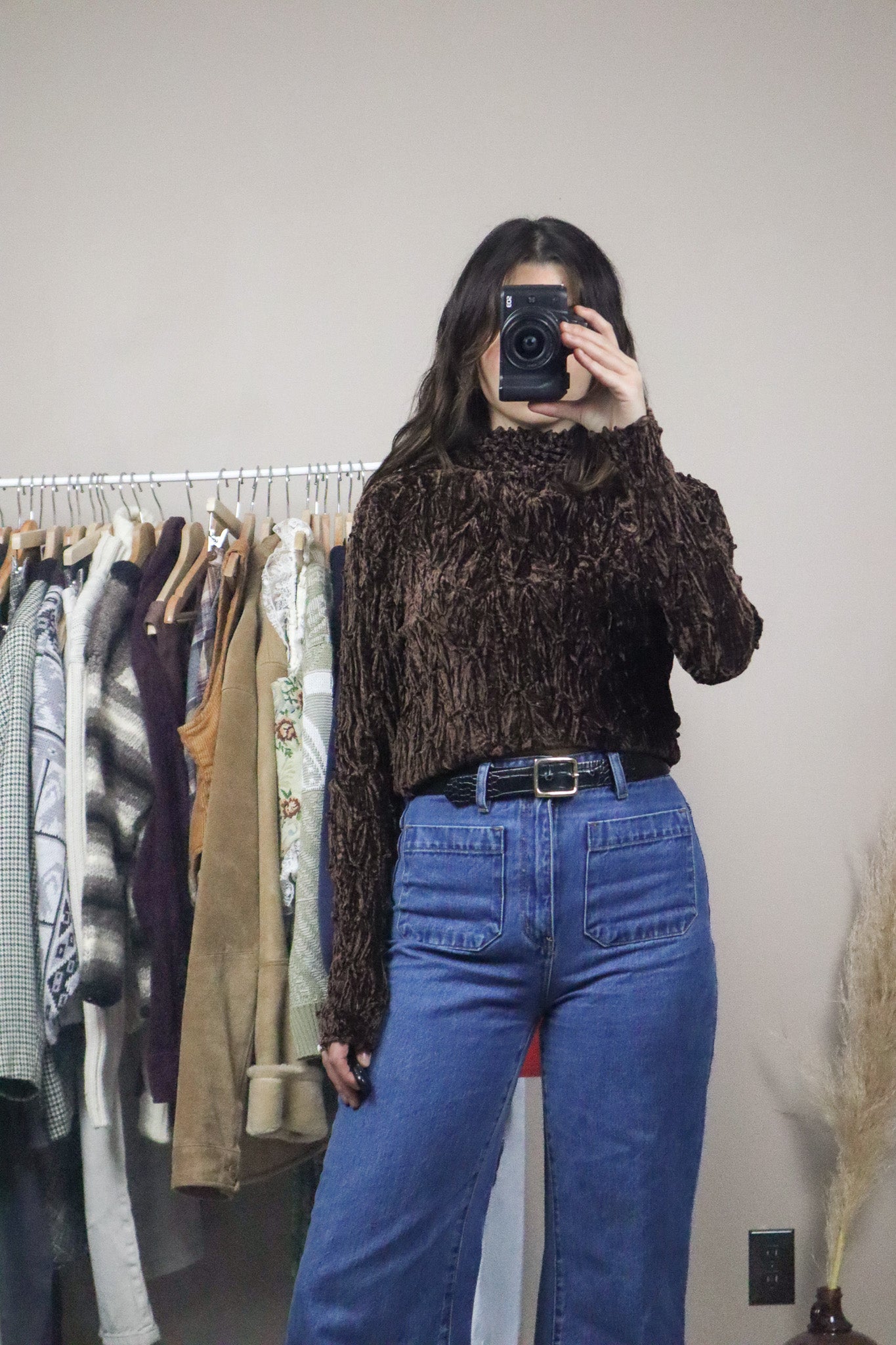 Velvet x Mock Neck Long-Sleeve (S)