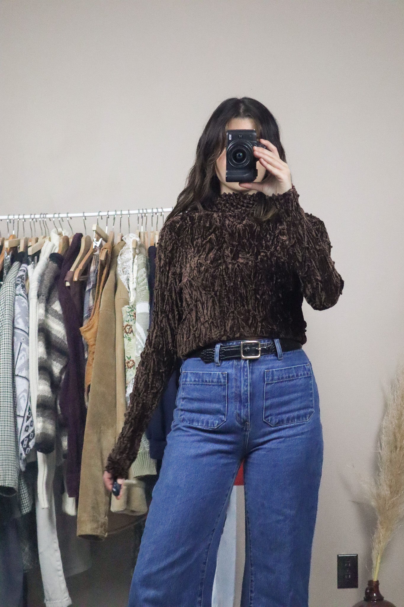 Velvet x Mock Neck Long-Sleeve (S)