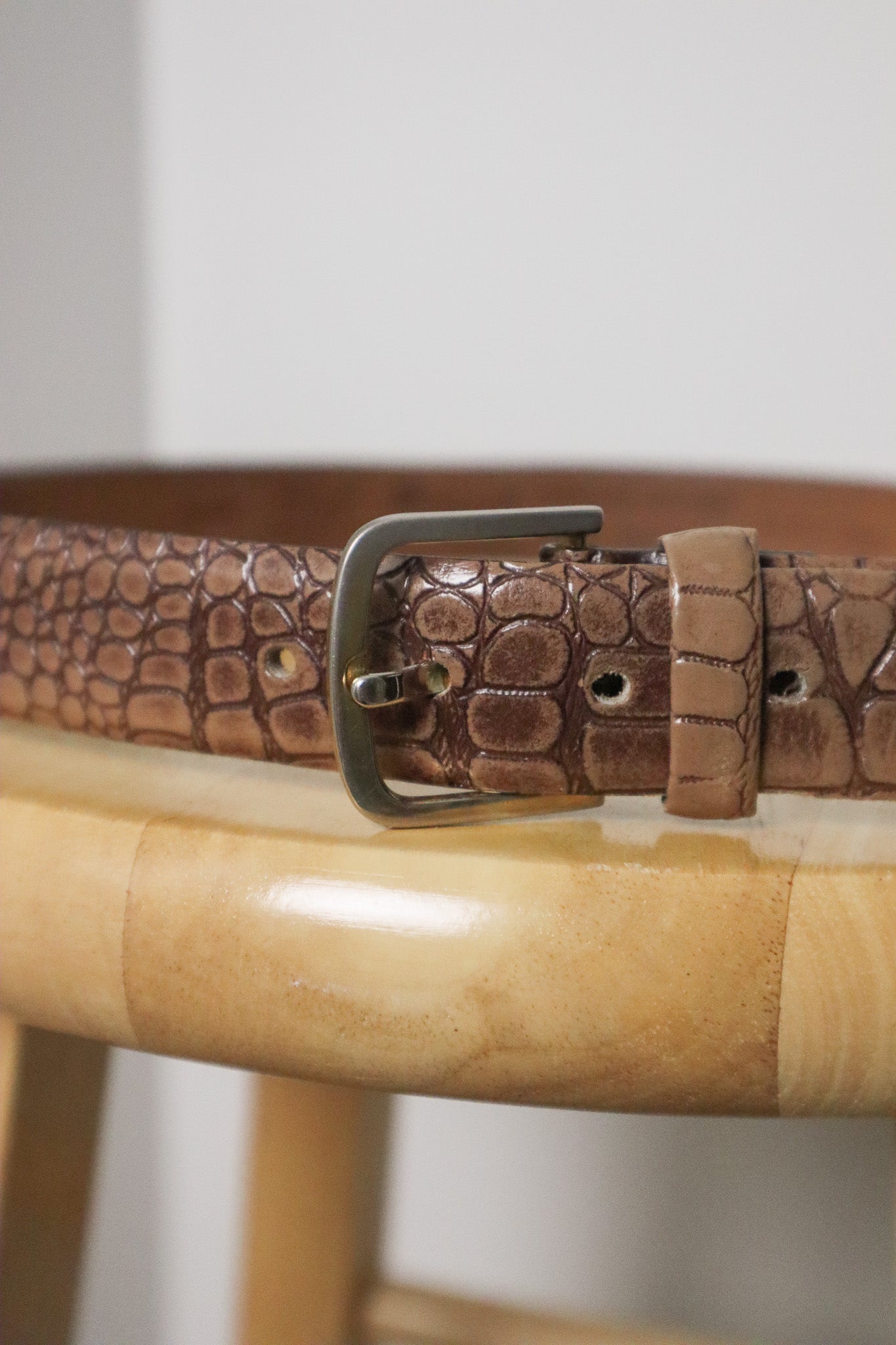 Made in Canada x Vintage x Faux Croc Leather Belt (S/M)