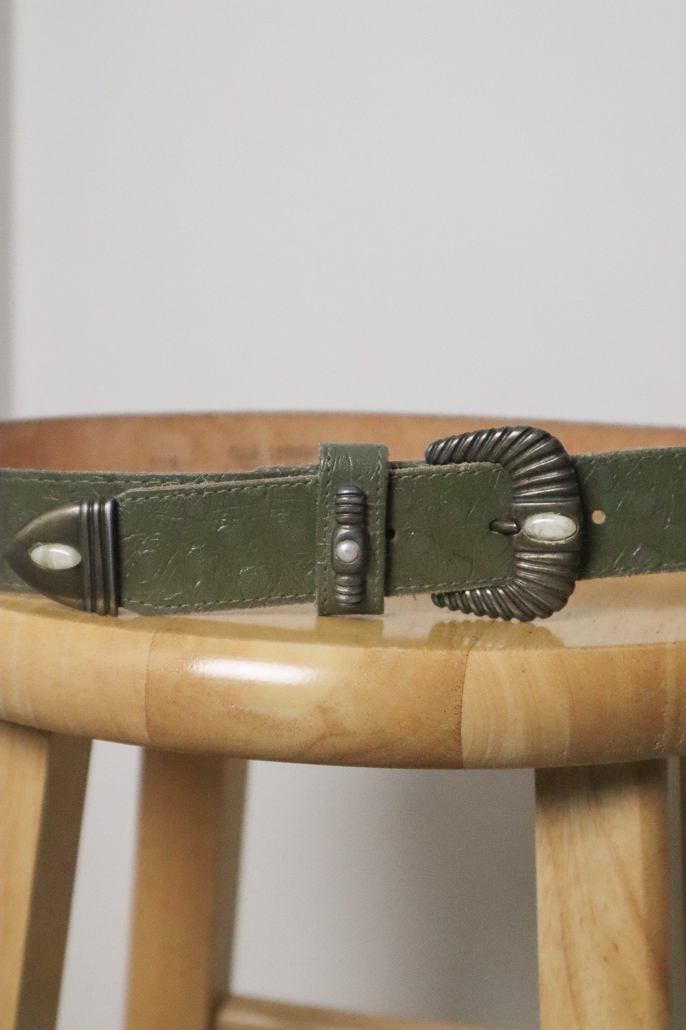 Made in Canada x Vintage x Leather Stone Belt (S)