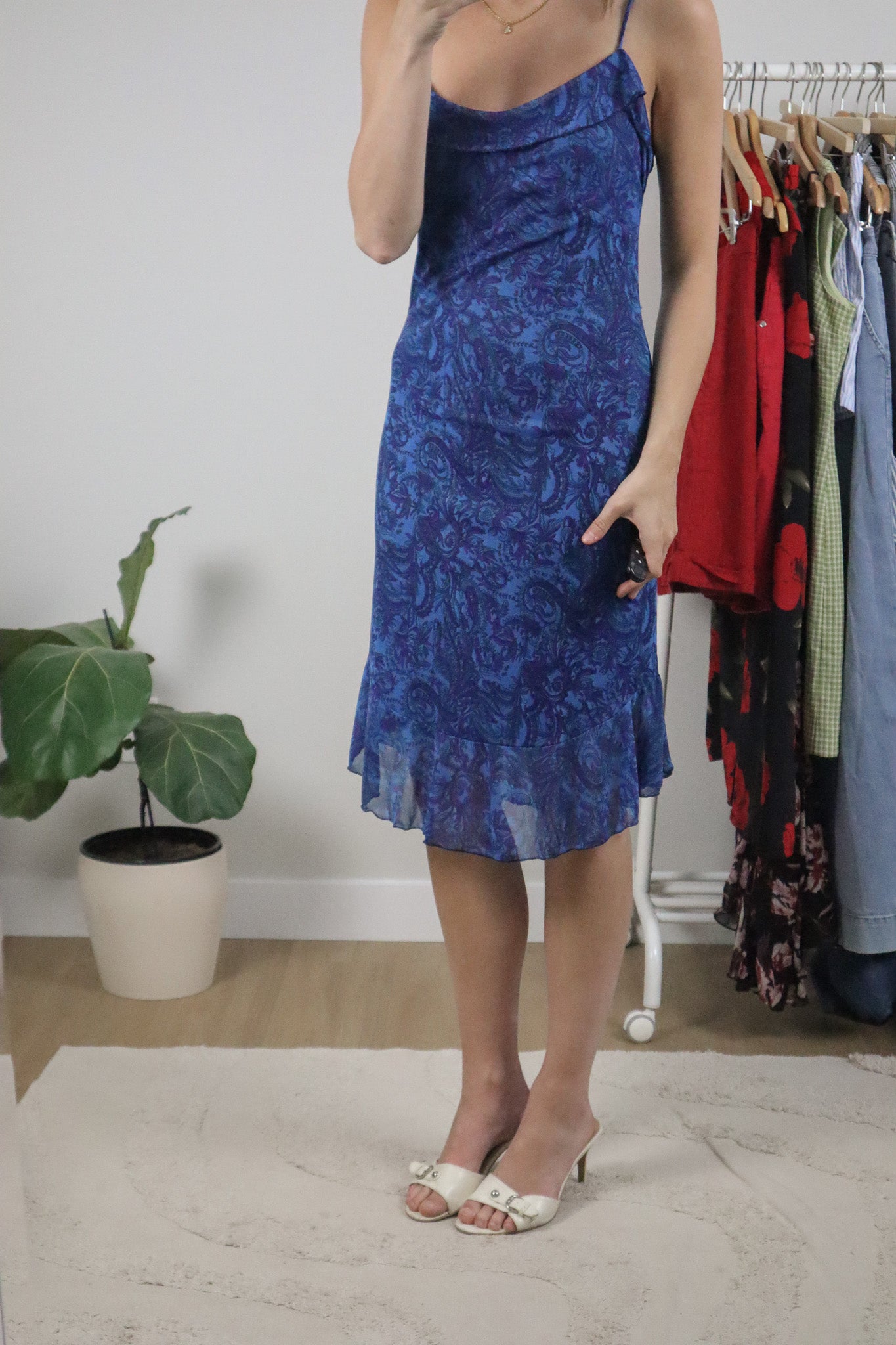 Vintage x Mesh Paisly Midi Dress (S)