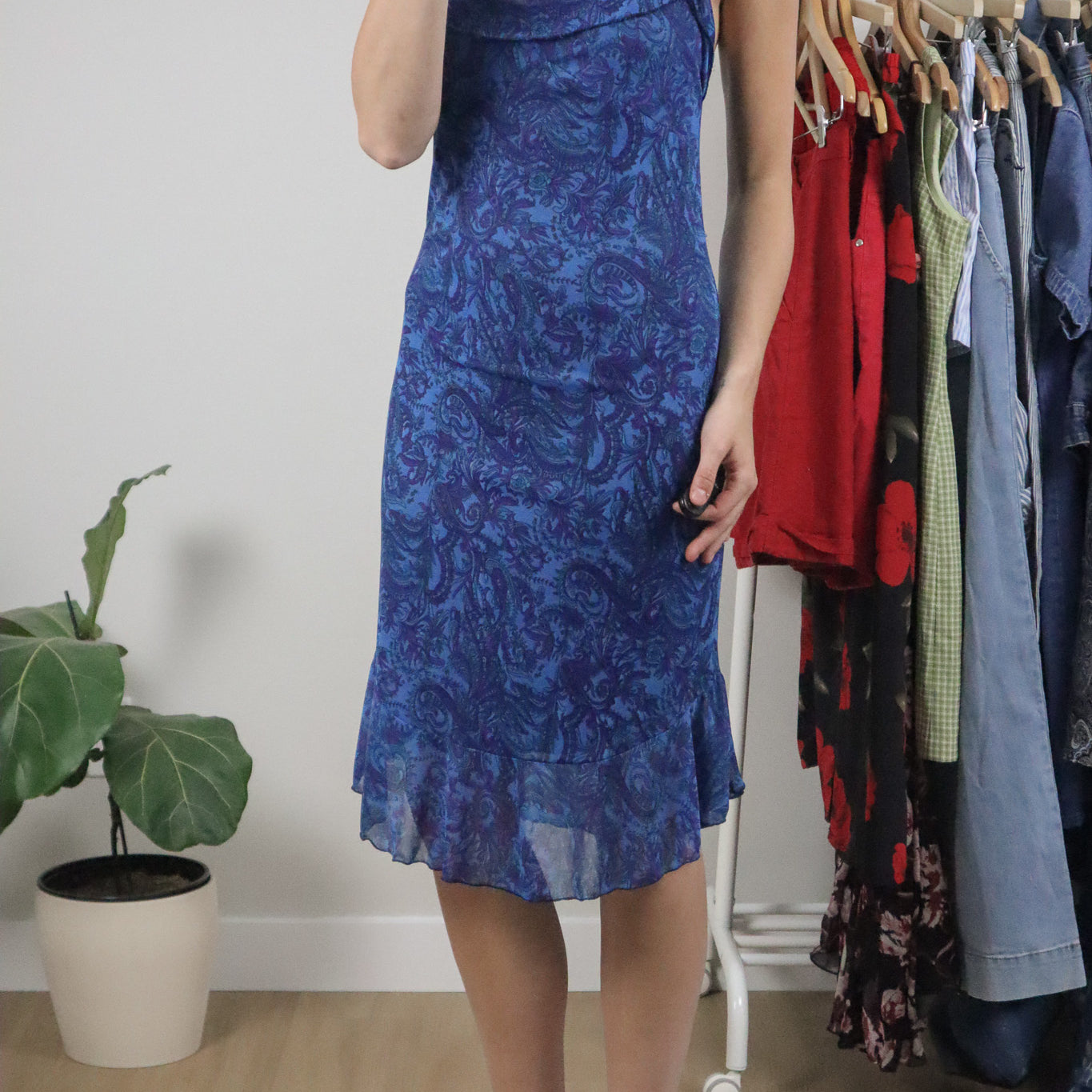 Vintage x Mesh Paisly Midi Dress (S)
