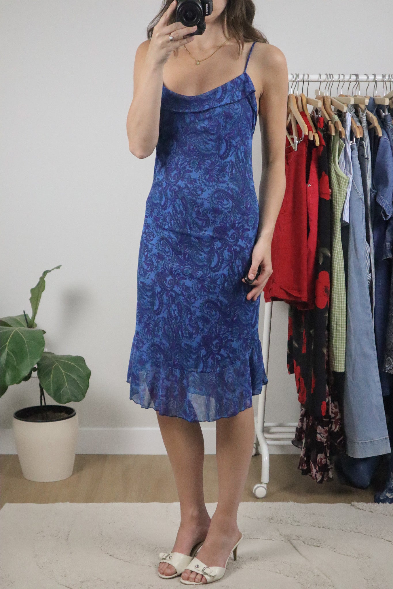 Vintage x Mesh Paisly Midi Dress (S)