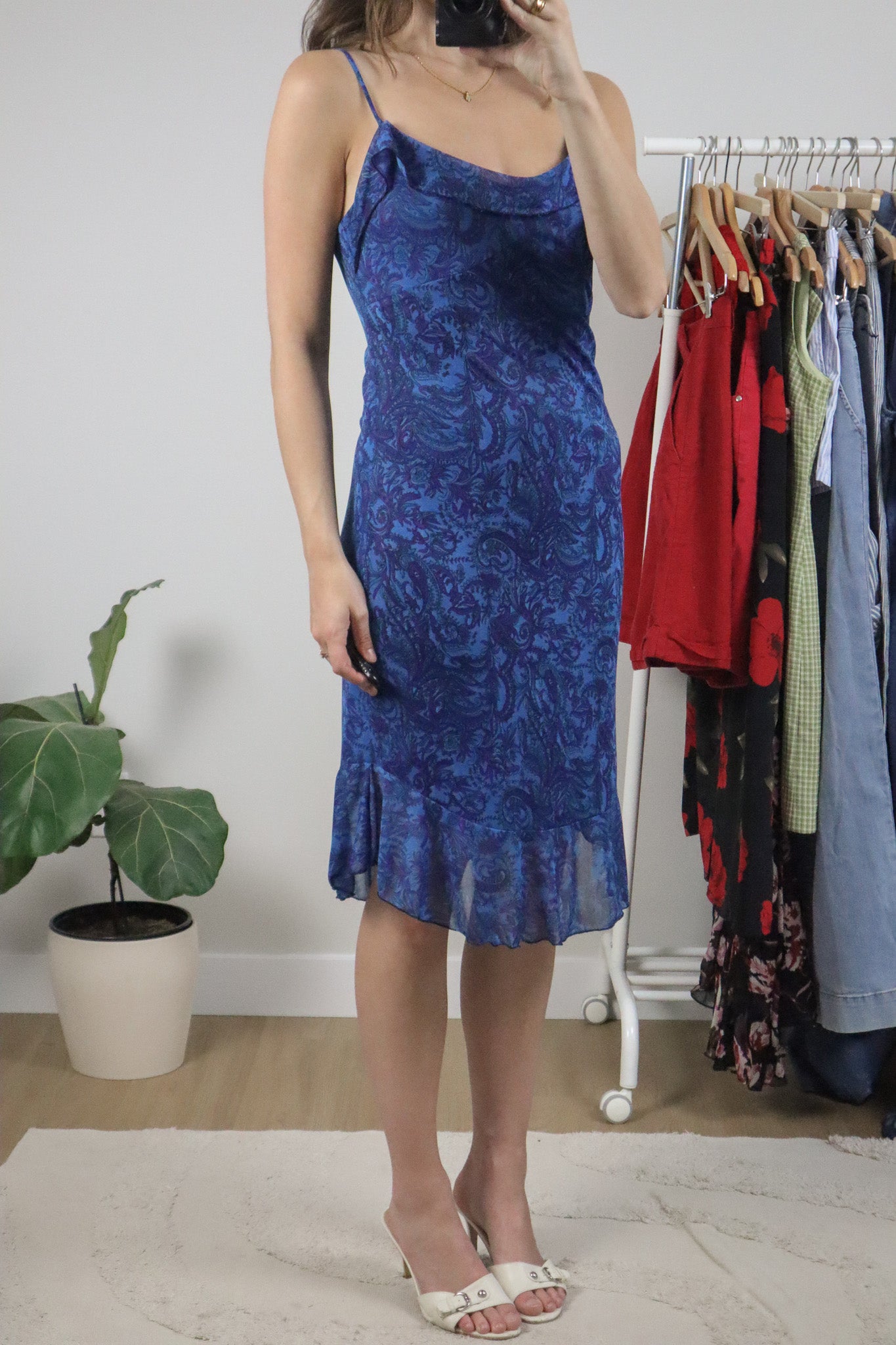Vintage x Mesh Paisly Midi Dress (S)