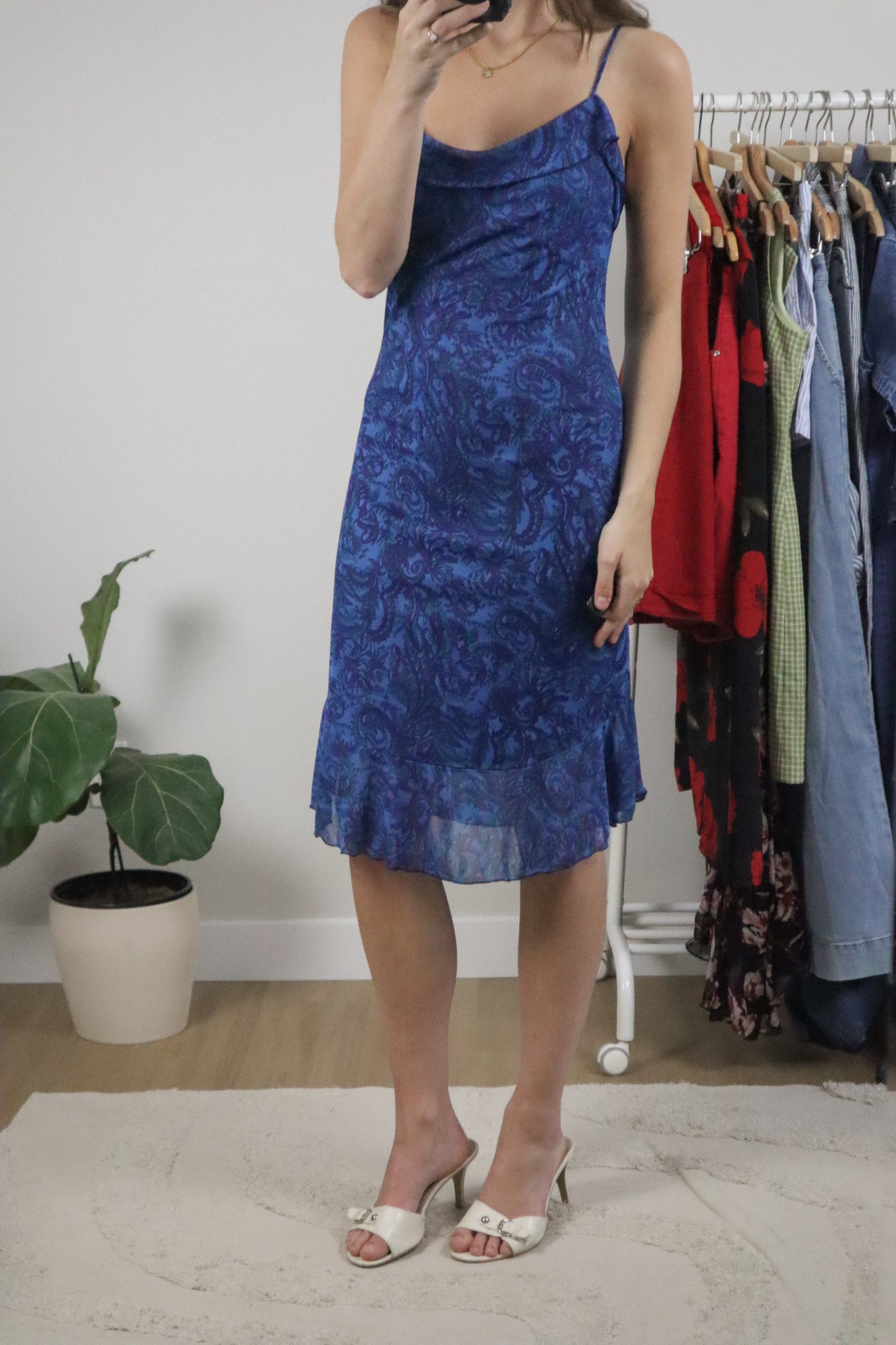 Vintage x Mesh Paisly Midi Dress (S)