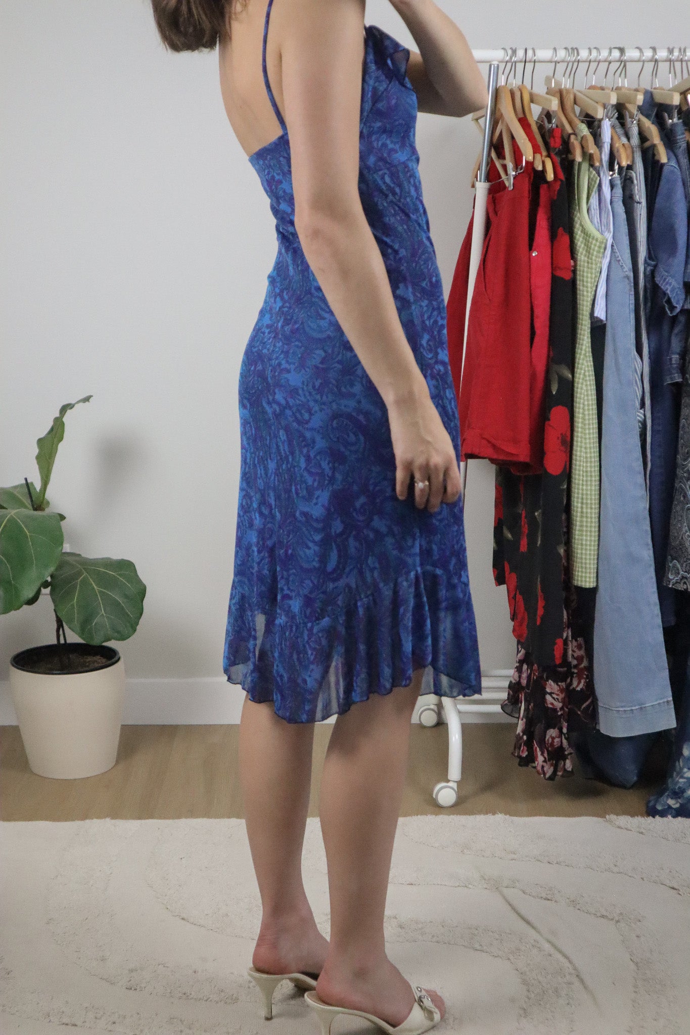 Vintage x Mesh Paisly Midi Dress (S)