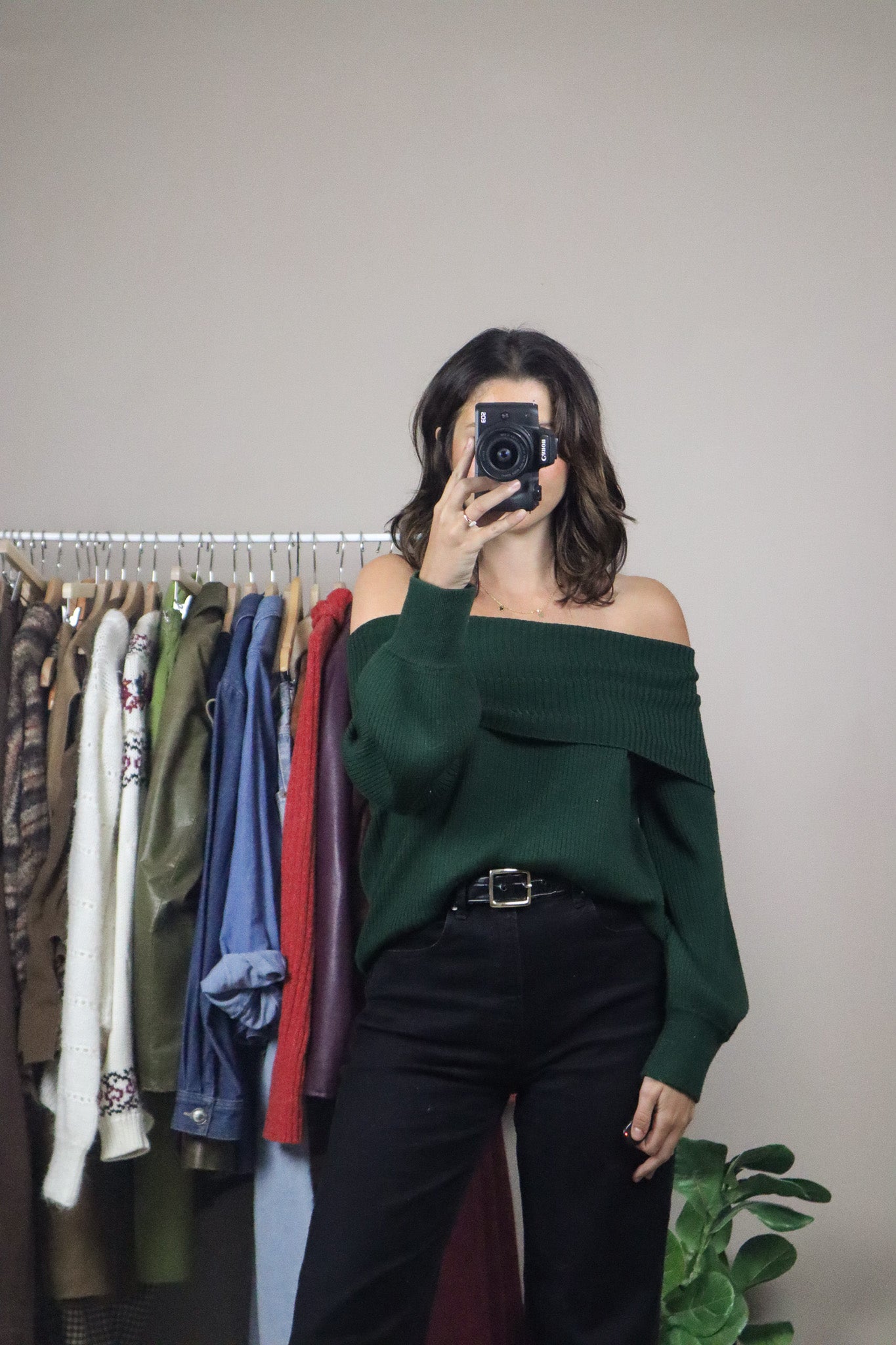 Modern x Wool Blend Off The Shoulder Long-sleeve (XS/S)