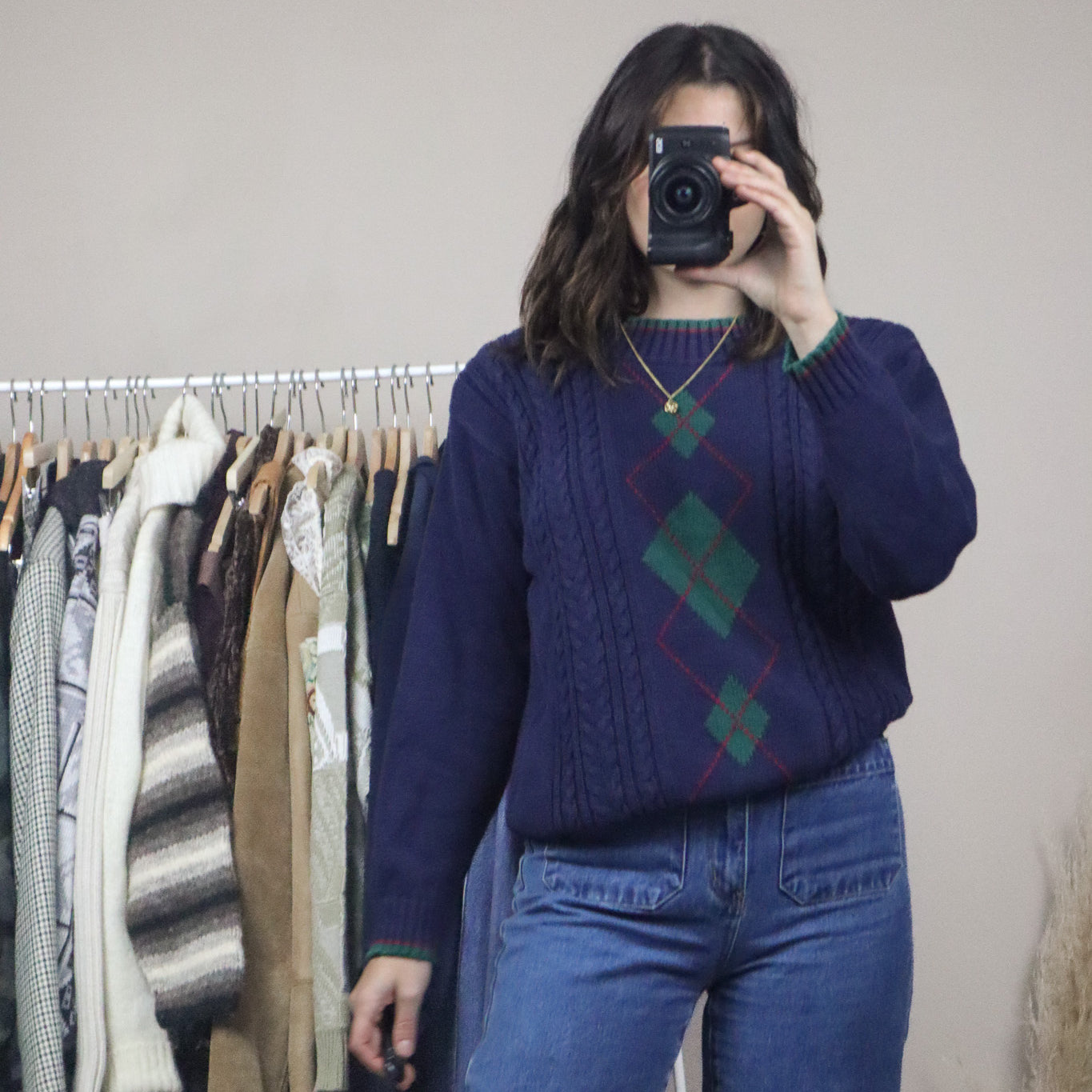 Vintage x Argyle Knit (S)