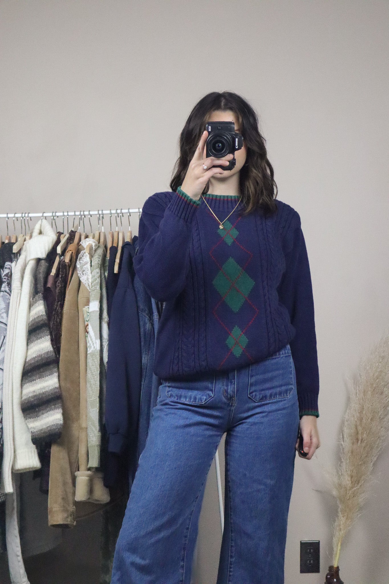 Vintage x Argyle Knit (S)