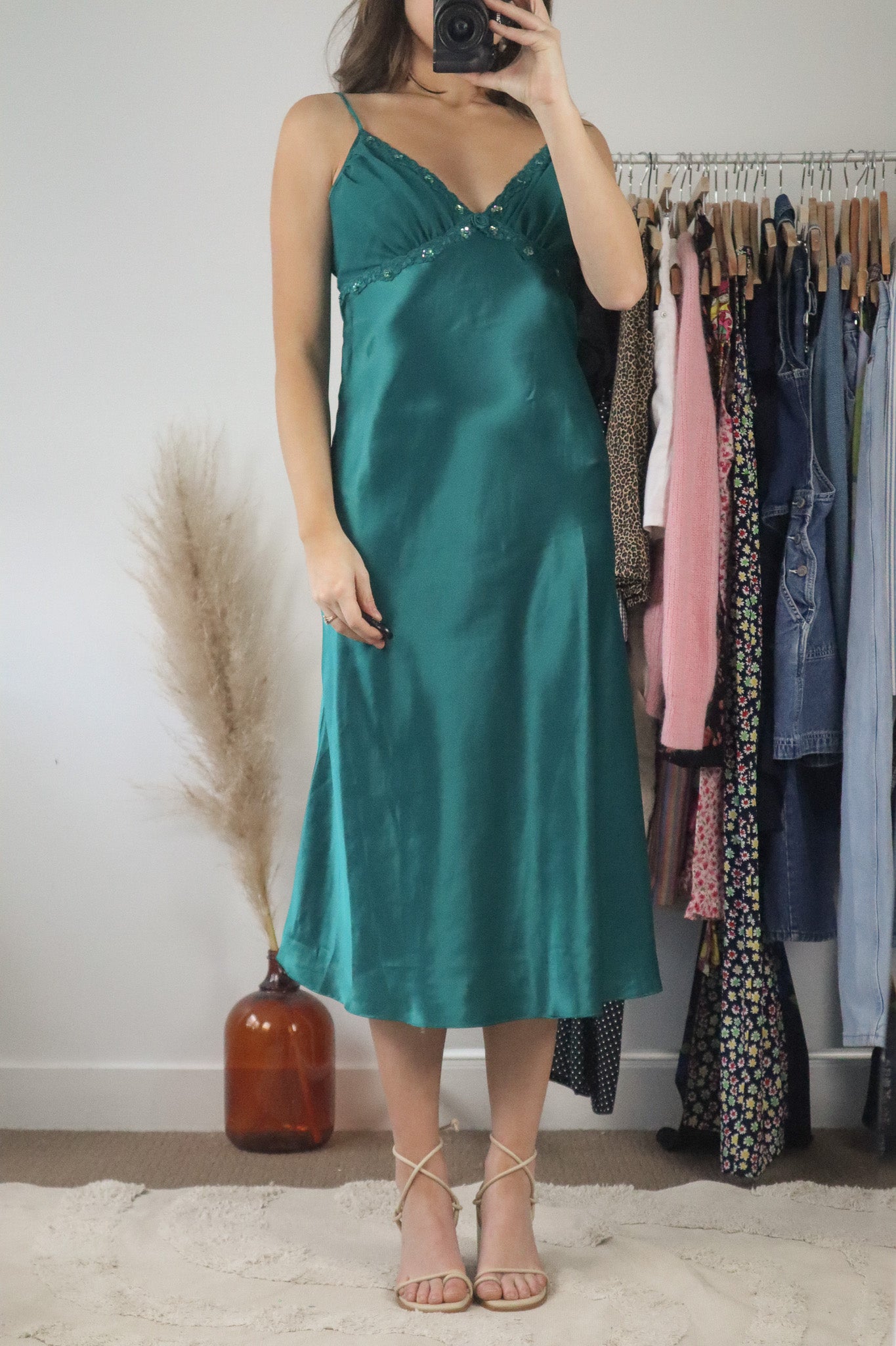 Vintage x Satin Floral Maxi Dress (6/8)