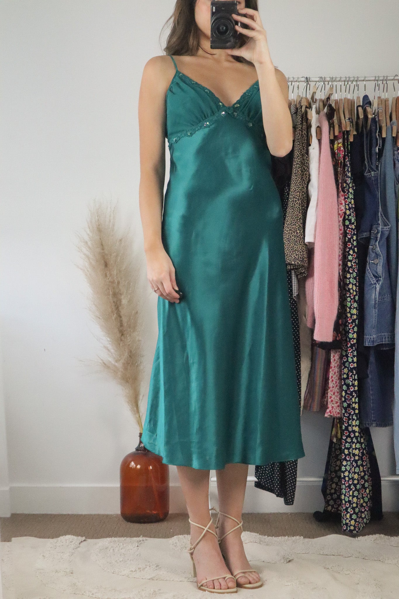 Vintage x Satin Floral Maxi Dress (6/8)