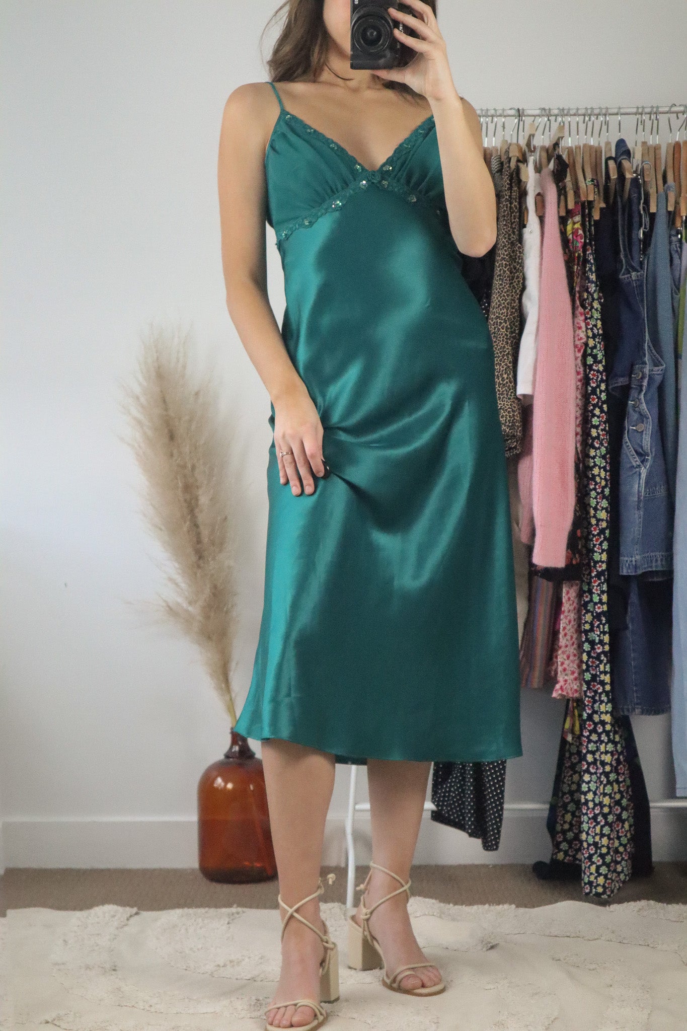 Vintage x Satin Floral Maxi Dress (6/8)